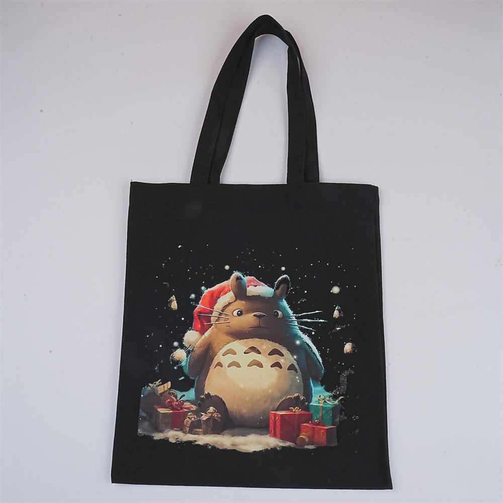 Halloweeen/Christmas Totoro Canvas Tote Bag,Reusable Shoulder Bag