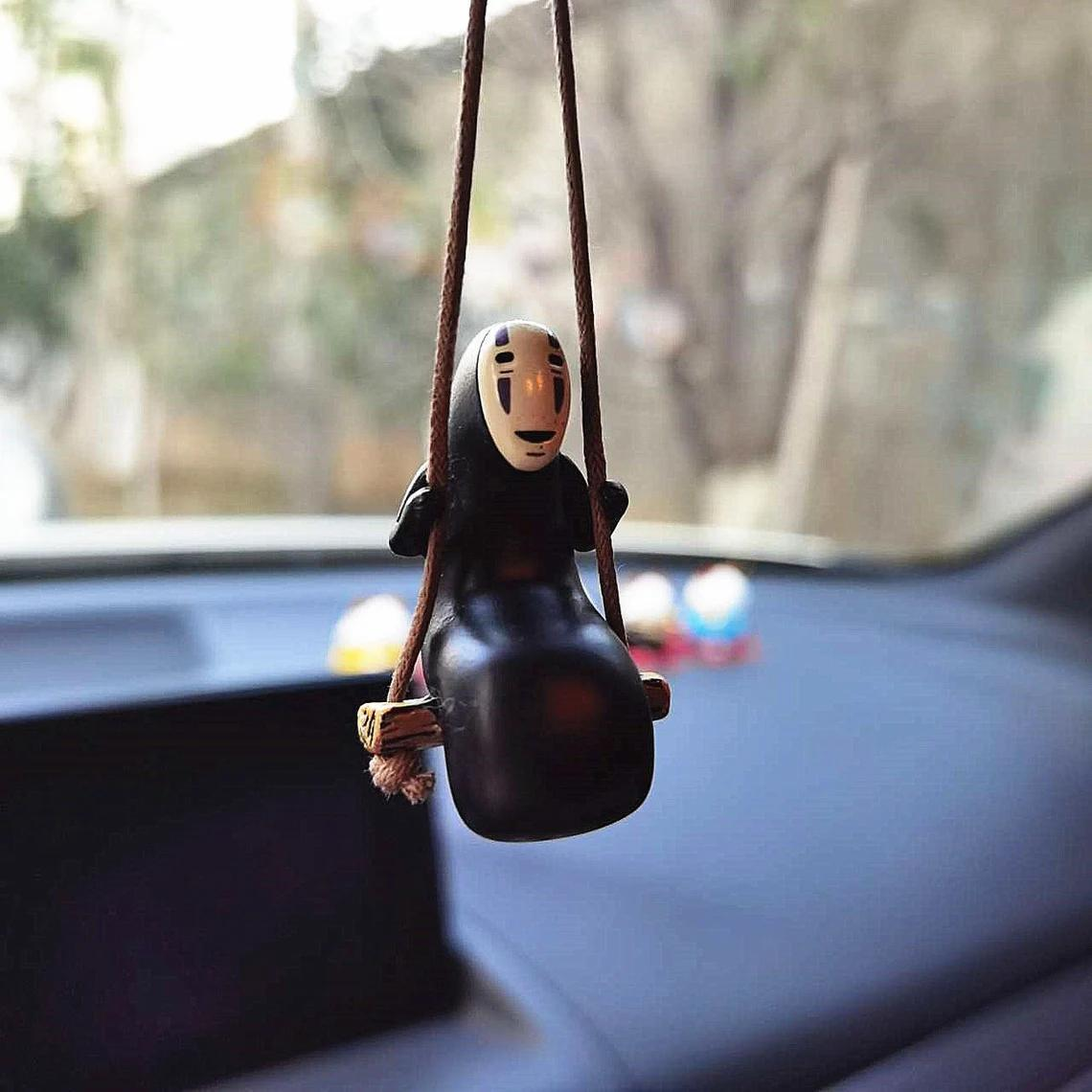 Anime Car Ornament,Swing Faceless Men Car Mirror Accessories,Spirited Away,New Car GIfts
