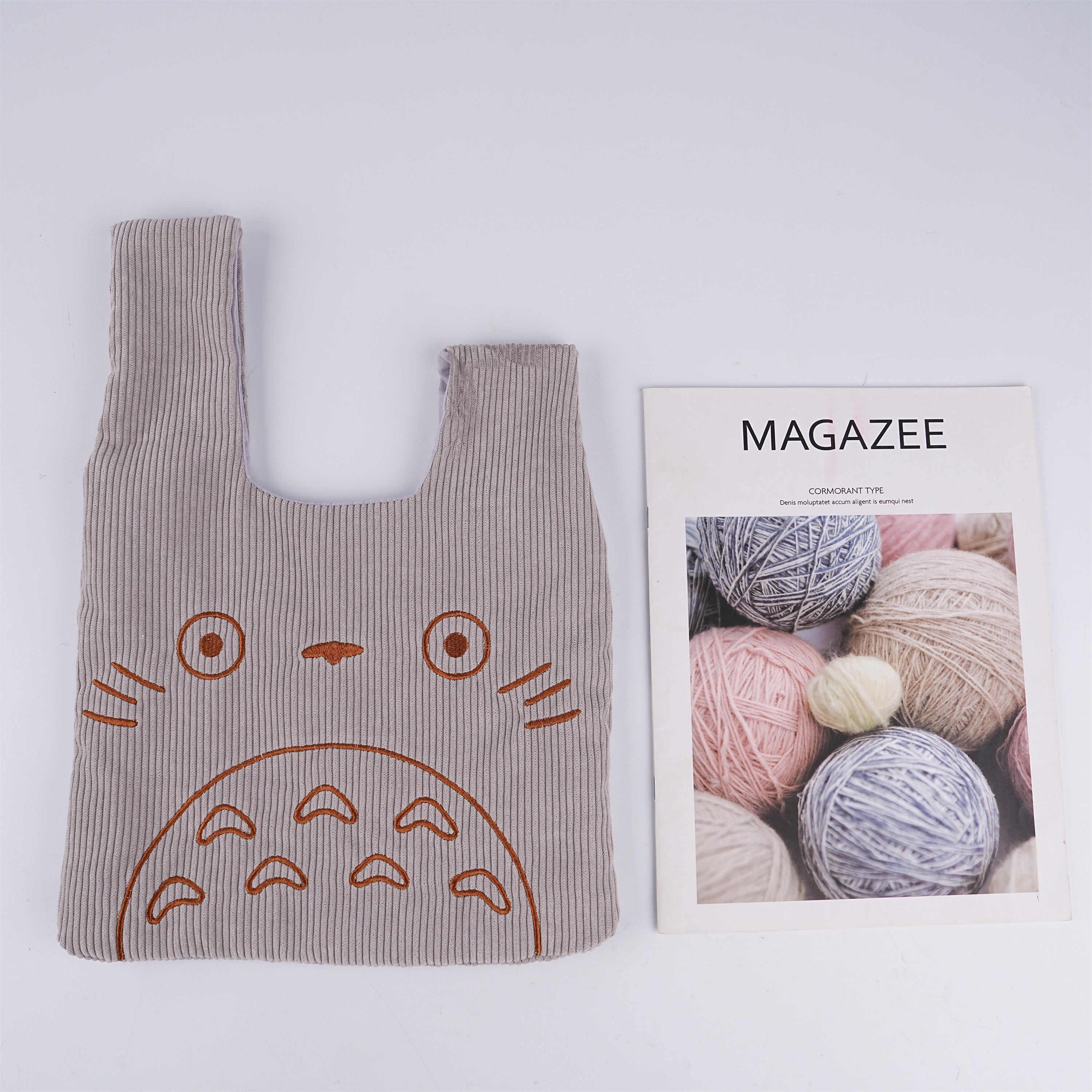 Cute Japanese Totoro Corduroy Bag,Shopping Tote,Wrist Bag For Women