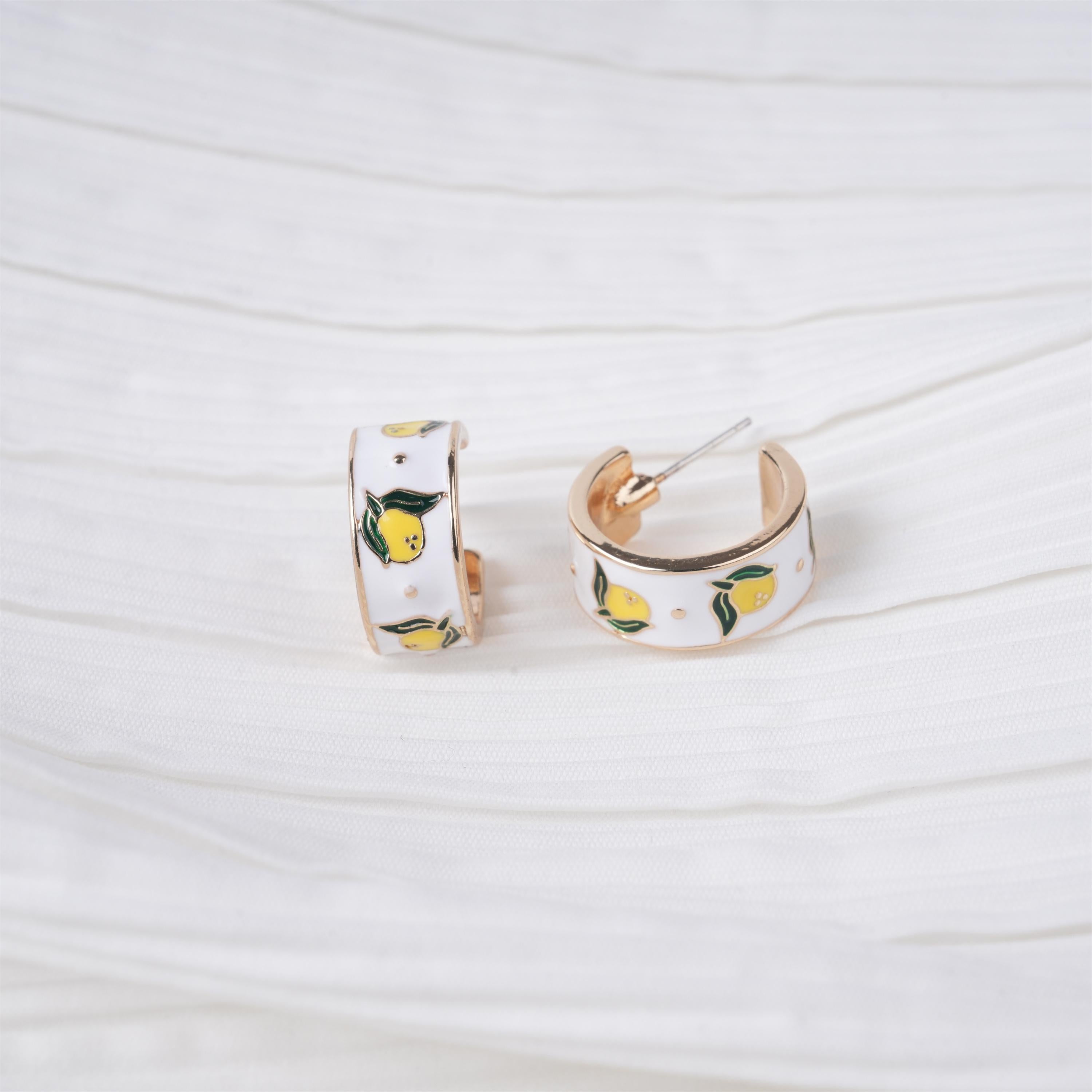C-shape Lemon Earrings,Wedding Jewelry,Perfect Gift For her
