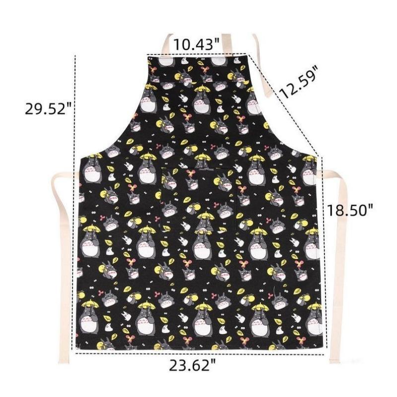Totoro Apron with Pockets-Handmade Canvas for Cooking,Baking,and Painting - Adjustable