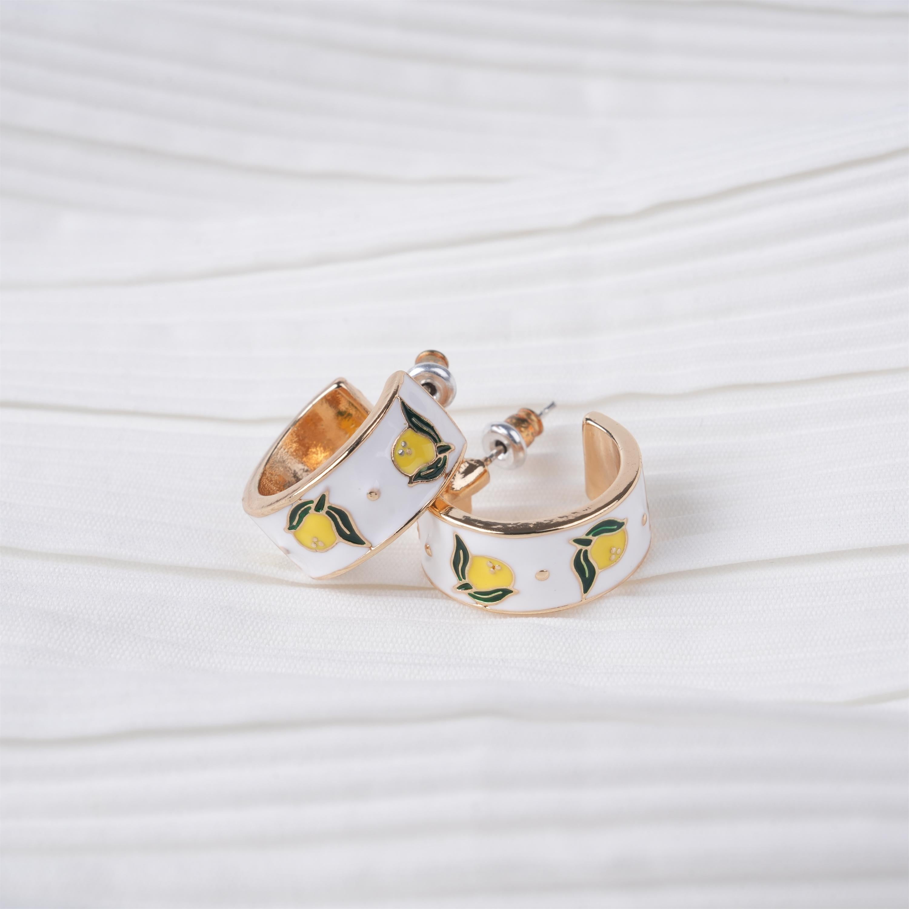 C-shape Lemon Earrings,Wedding Jewelry,Perfect Gift For her