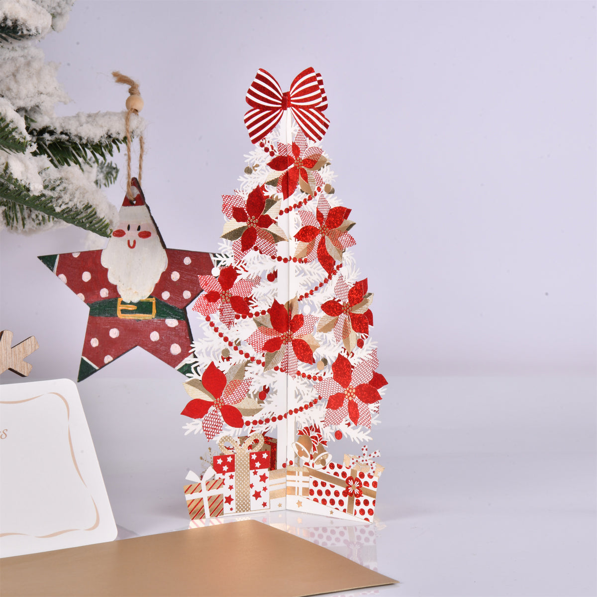 Glitter Red Christmas Tree Greeting Card