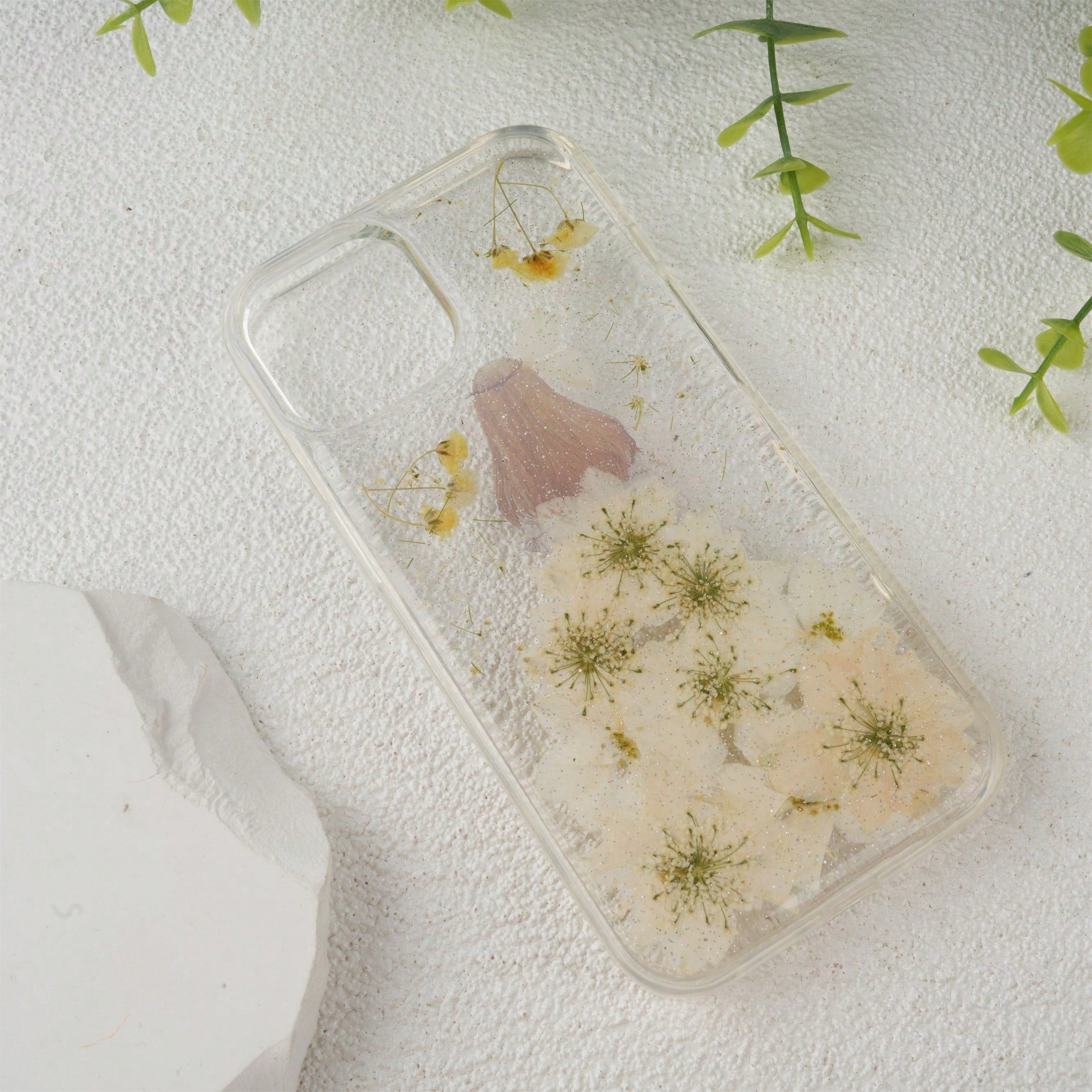 IPhone 15 Real Flower Girl Phone Case, Resin Soft Case Protection
