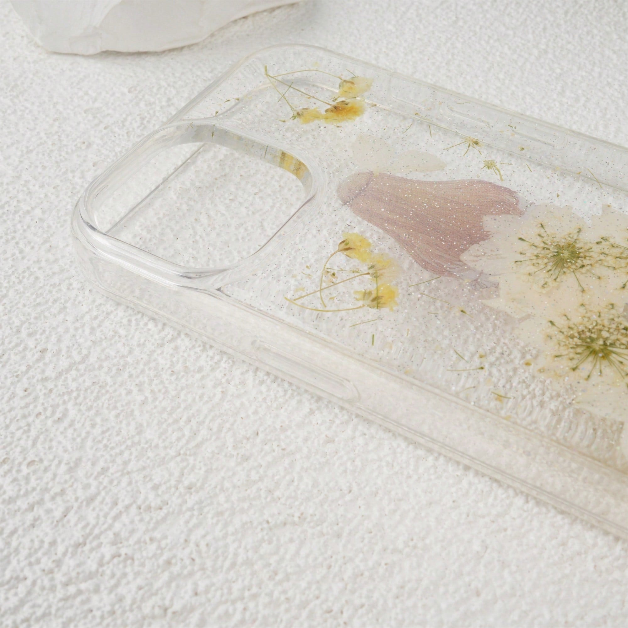 IPhone 15 Real Flower Girl Phone Case, Resin Soft Case Protection