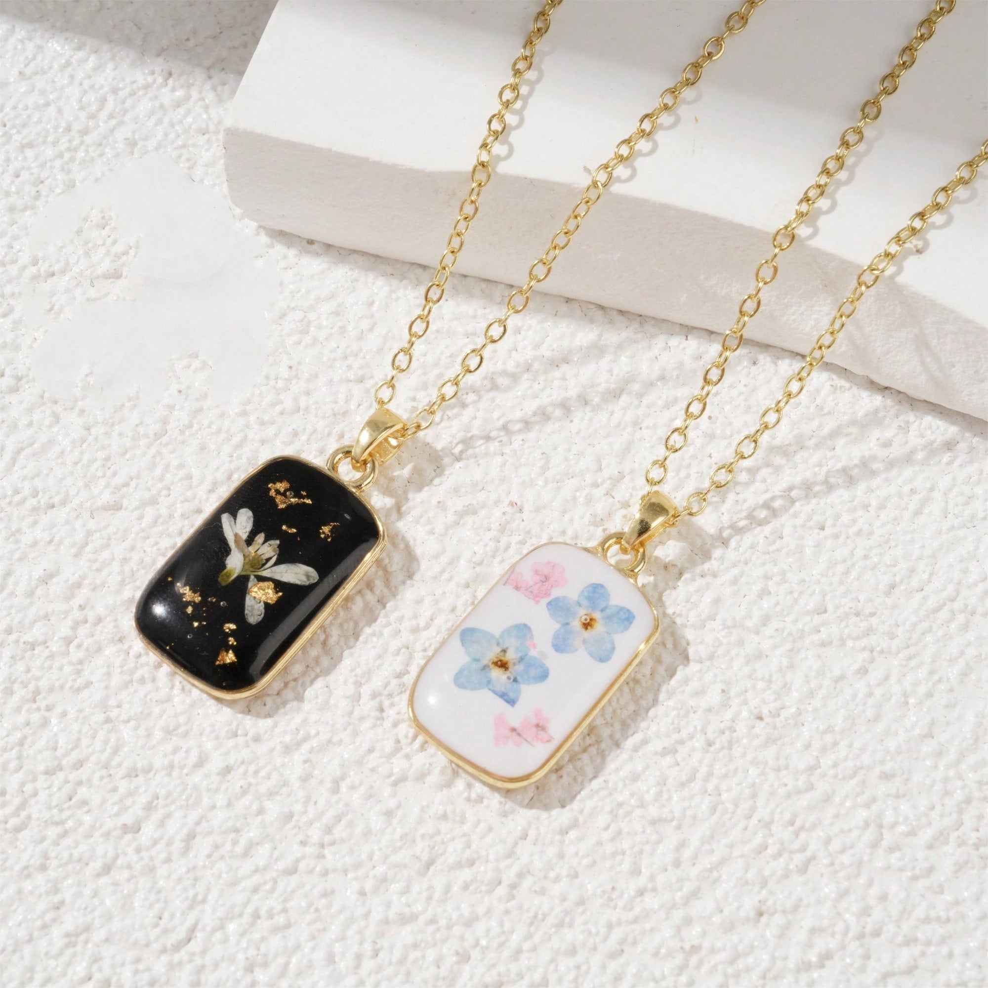 Handmade Resin Natural Plant Necklace, DIY Pendant Sweater Chain
