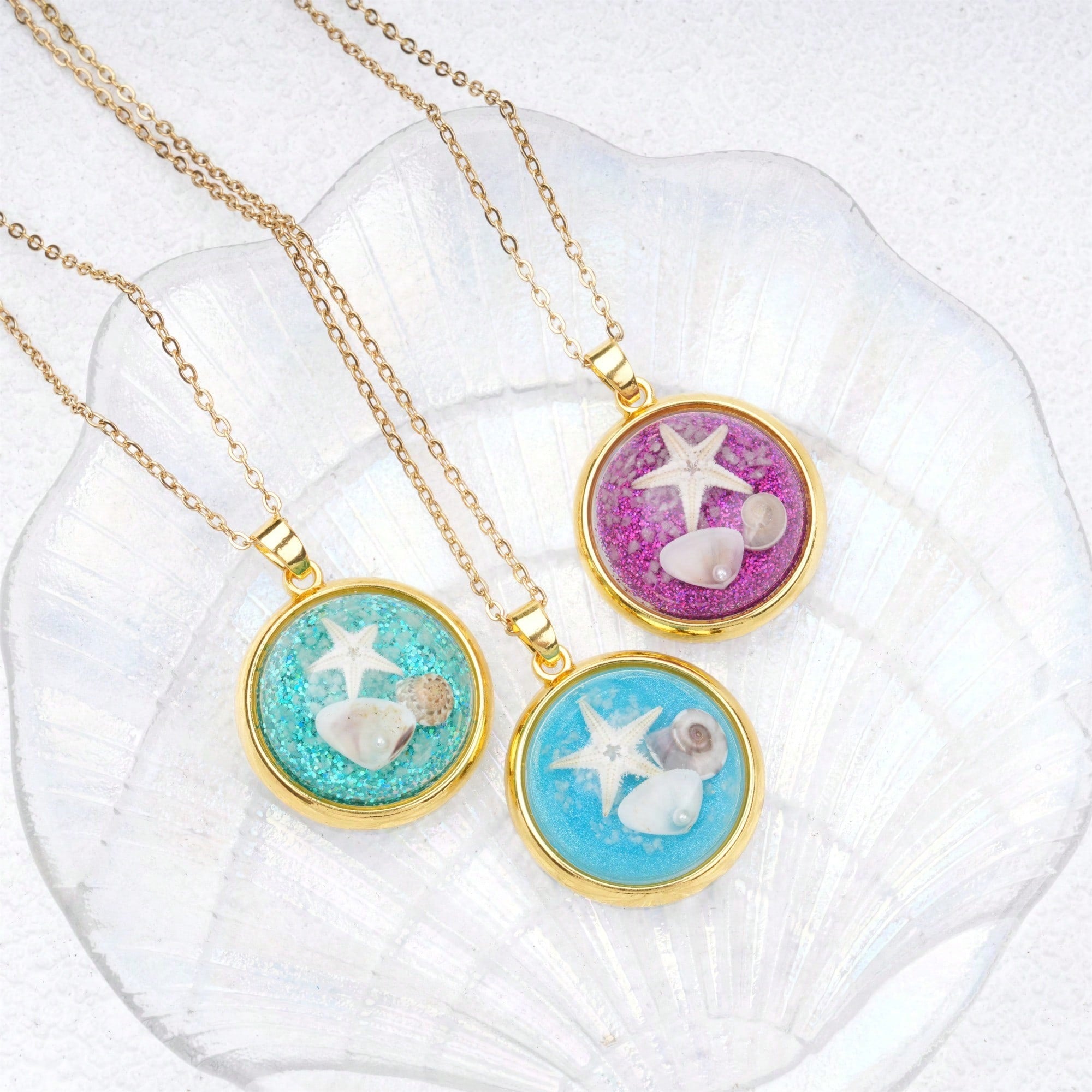 Natural Conch Shell Necklace, Seaside Tourism Souvenir, Marine Animal Specimen, Creative Gift