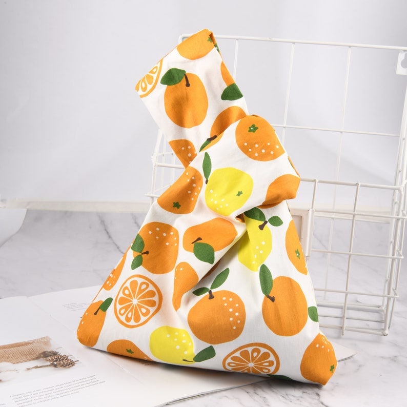 Summer Fruit Knot Bag,Wrist Bag with 2 Pockets,Casual Daily Pouch
