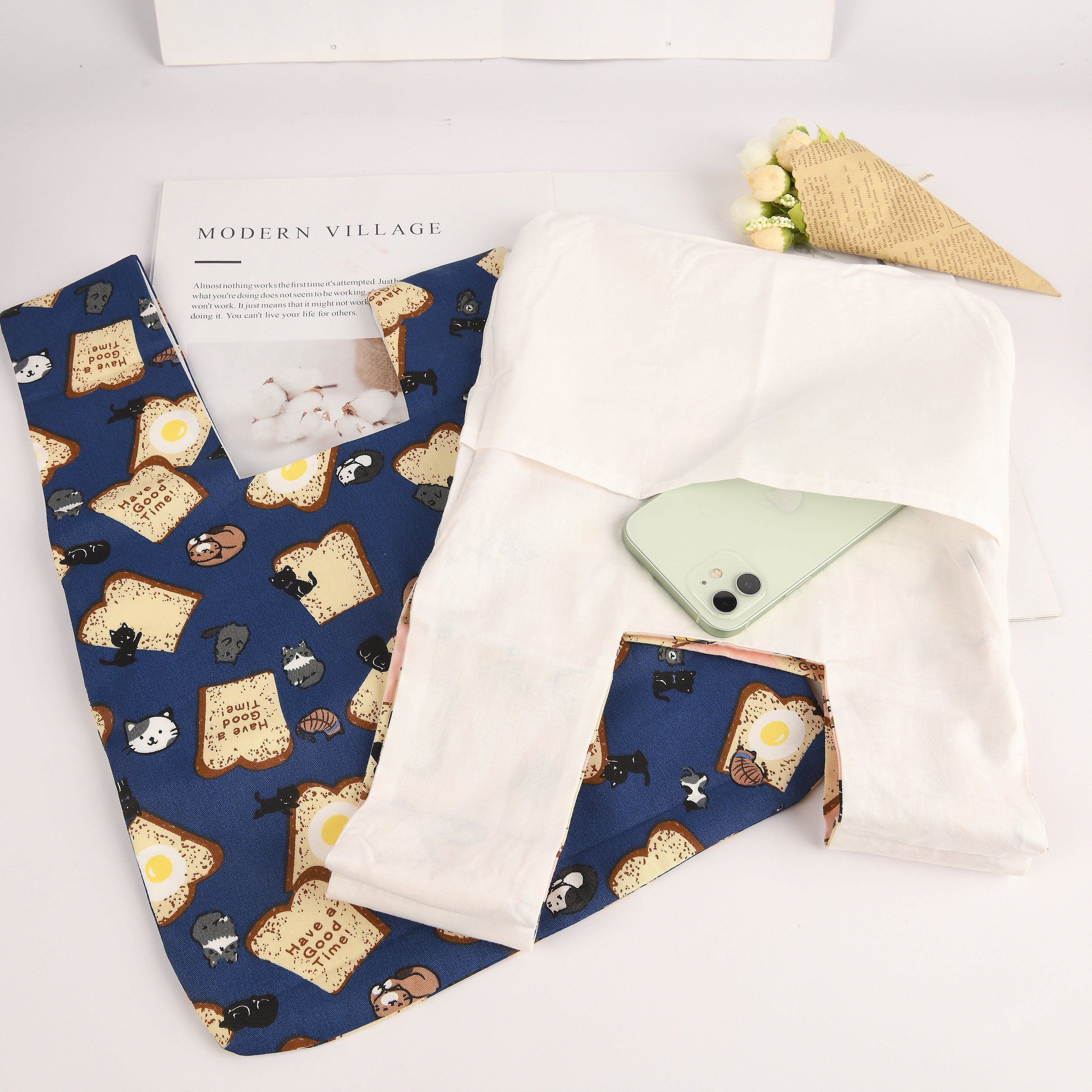 Bred & Kitten Print Cotton Wrist Bag,Wedding Party Favor Gifs