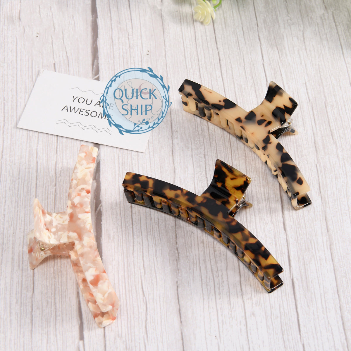 Mixed Color Square Claw Clip