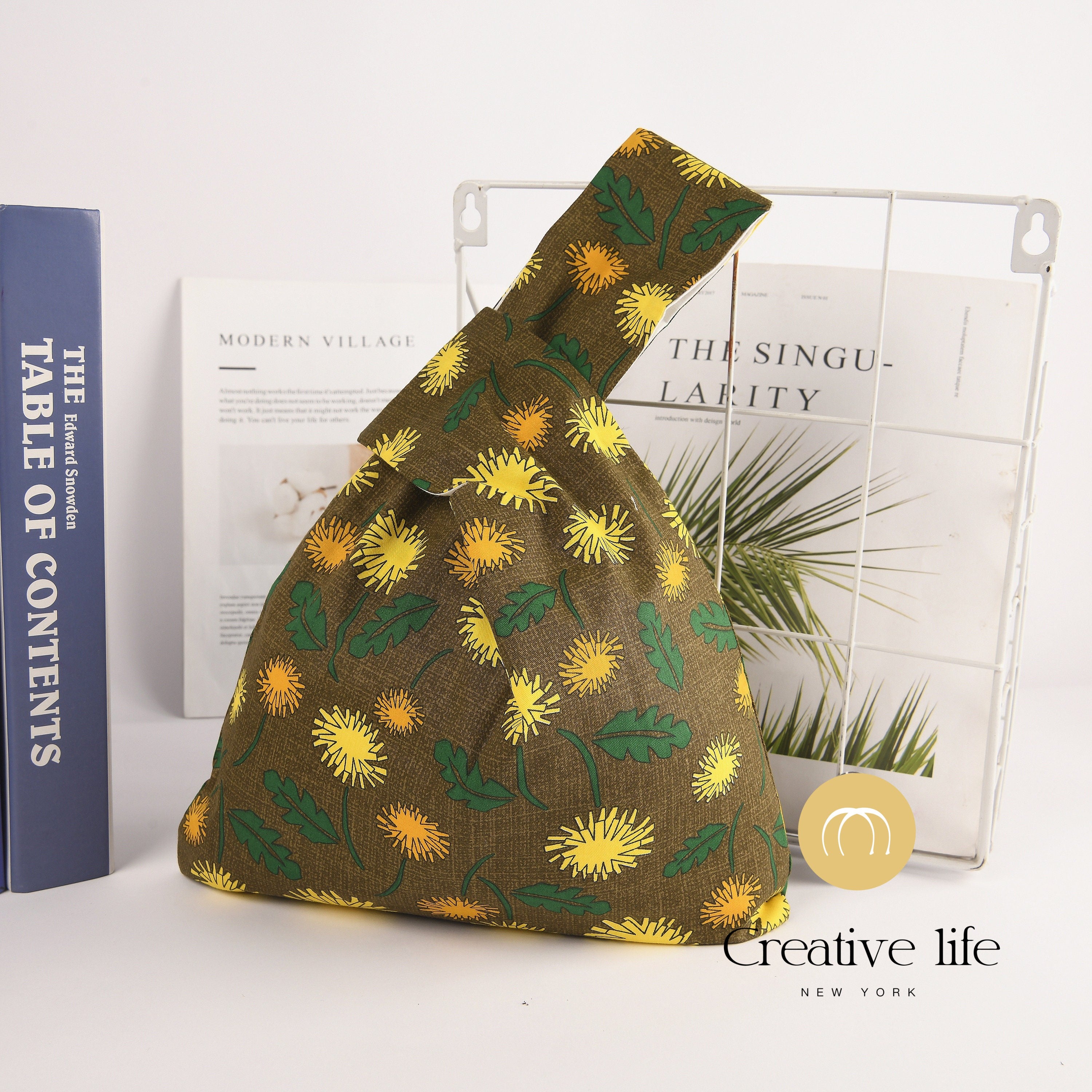Sunflower in Brown Knot Bag, Summer Casual Daily Bag