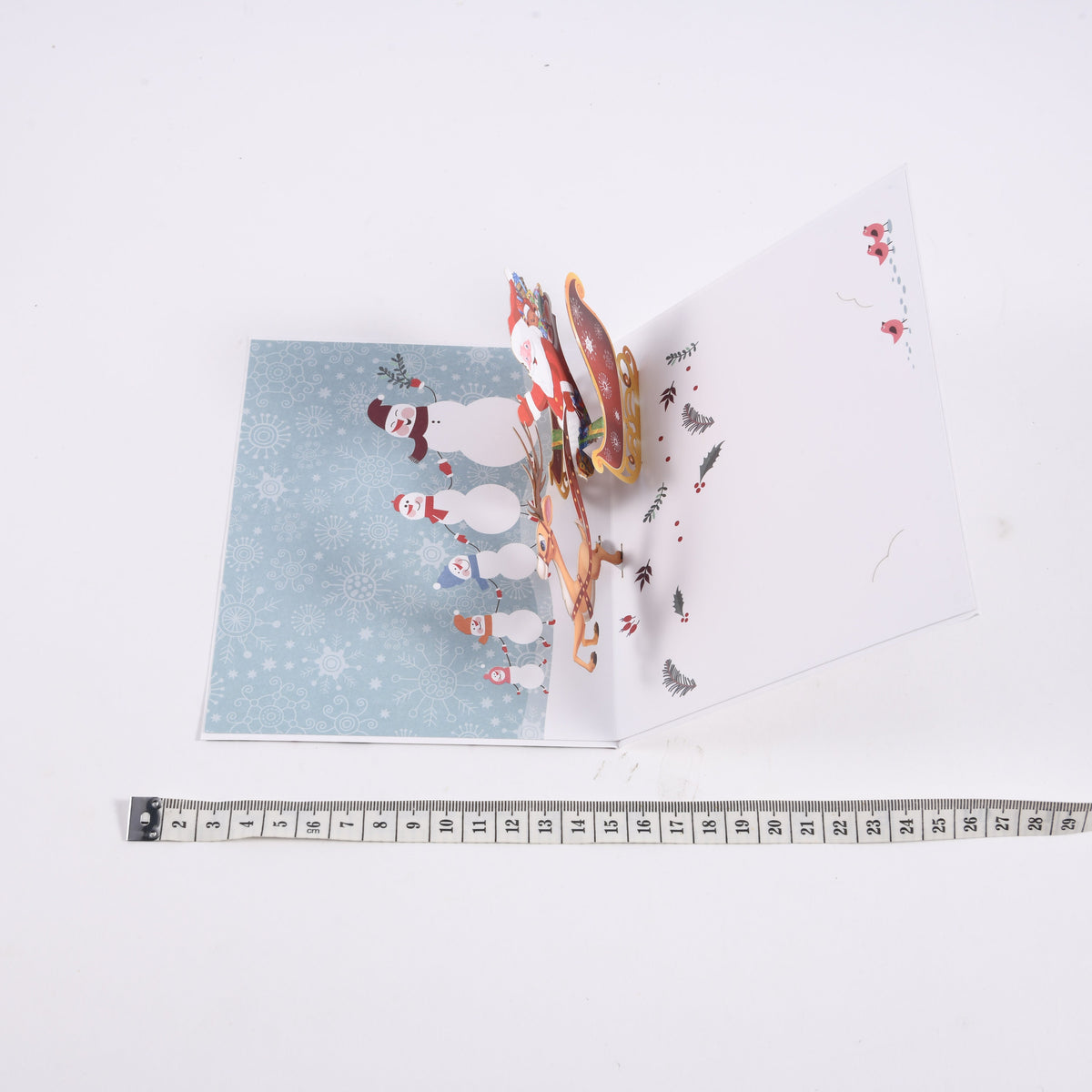 Sky Blue Santa Gifting Christmas Card