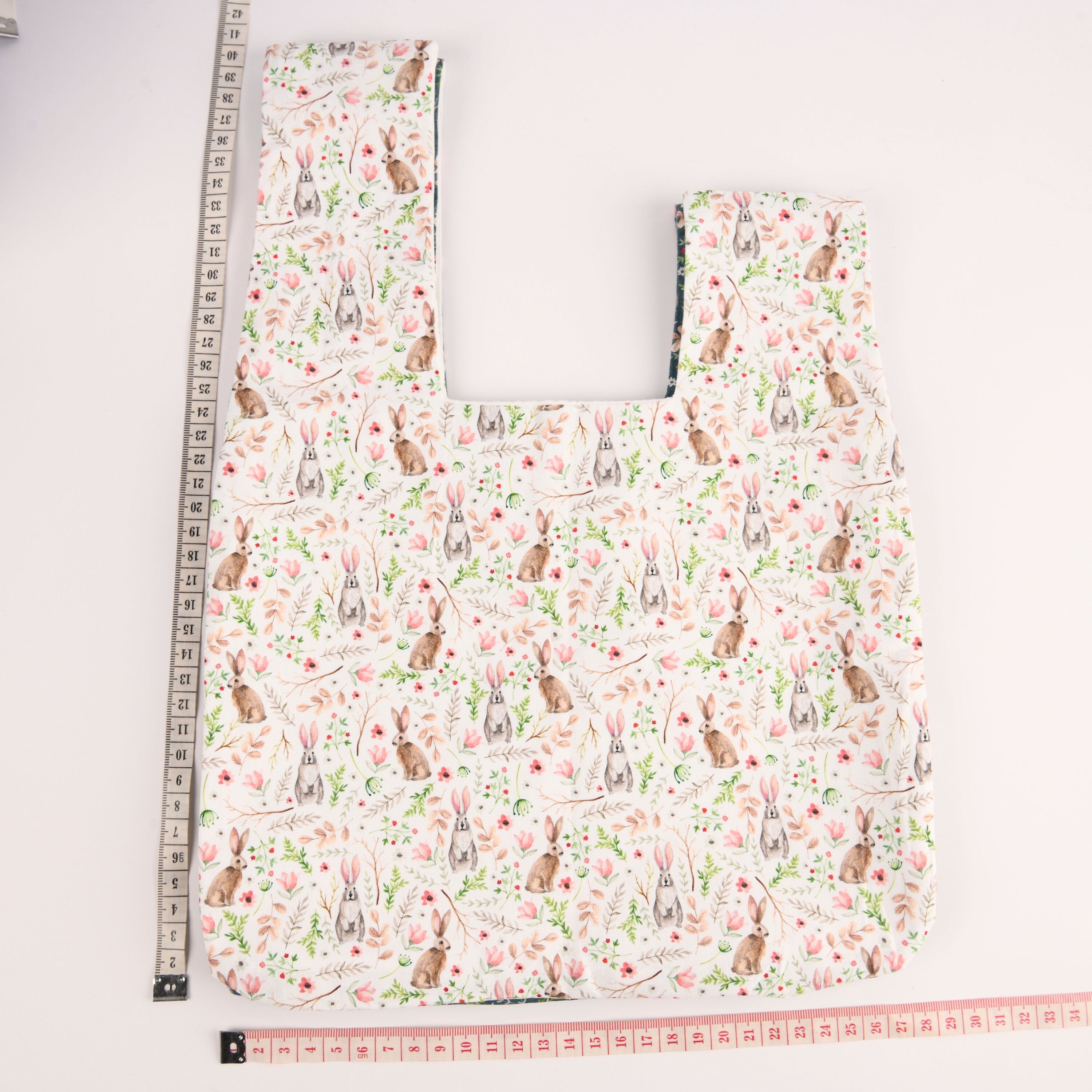 Bunny Flowers Knot Bag: Handmade Cotton Wrist Bag, Birthday/Wedding/Party Gift