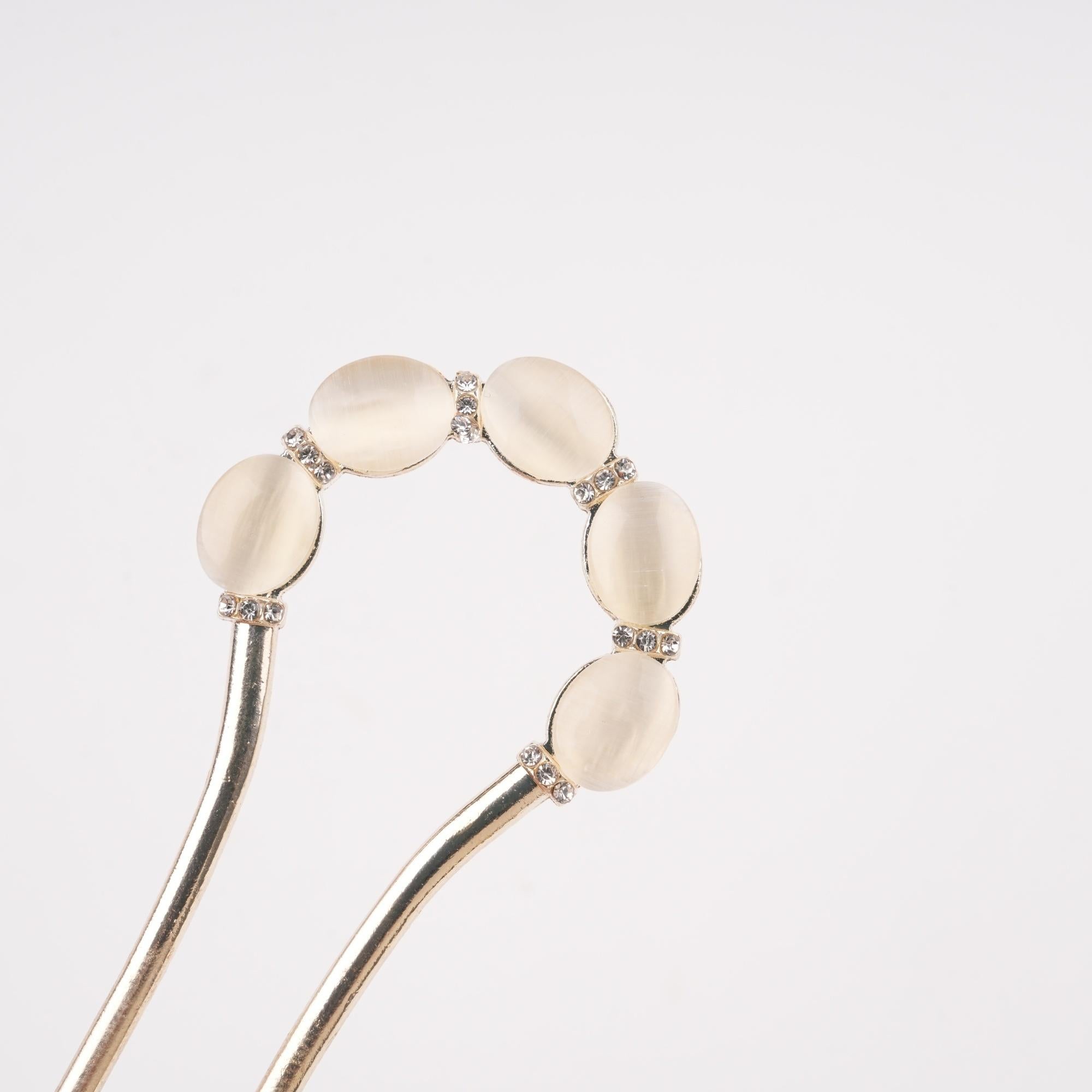 Elegant Cat Eye Metal Hair Clip,U-shaped Alloy Hairpin,Suit for Party,Daily