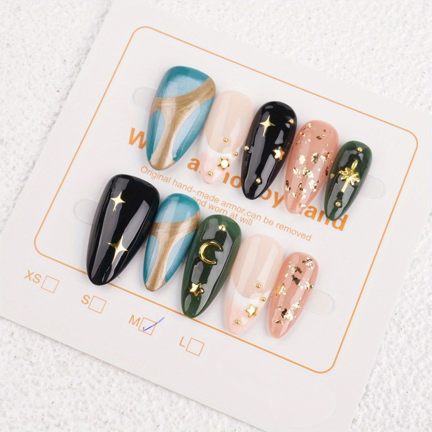Colorful Graffiti Hand Painted Nail/ Almond Press on Nails/ Hand Made Press on Nails/Faux Acrylic Nails/ Gel Nails/Press on Nails