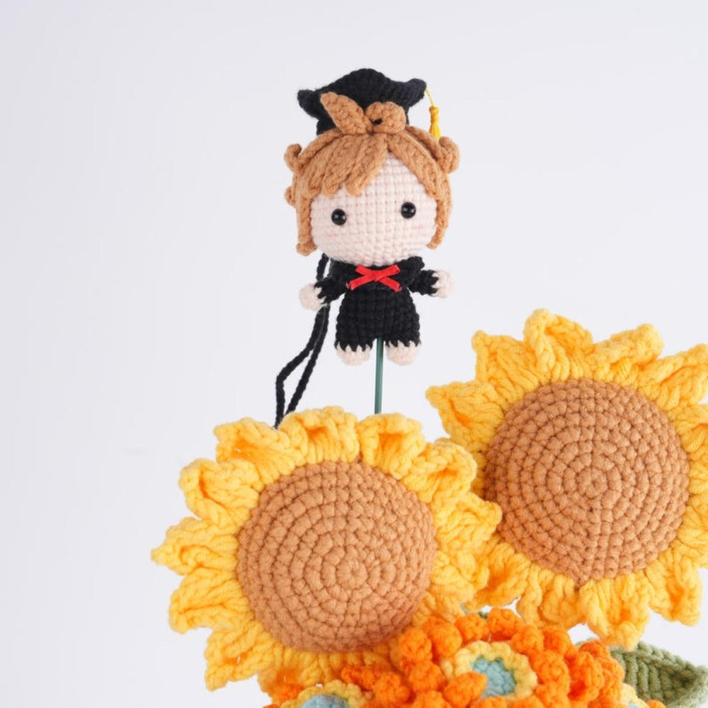 Handmade Crochet Sunflower Bouquet For Home Decor,Gifts