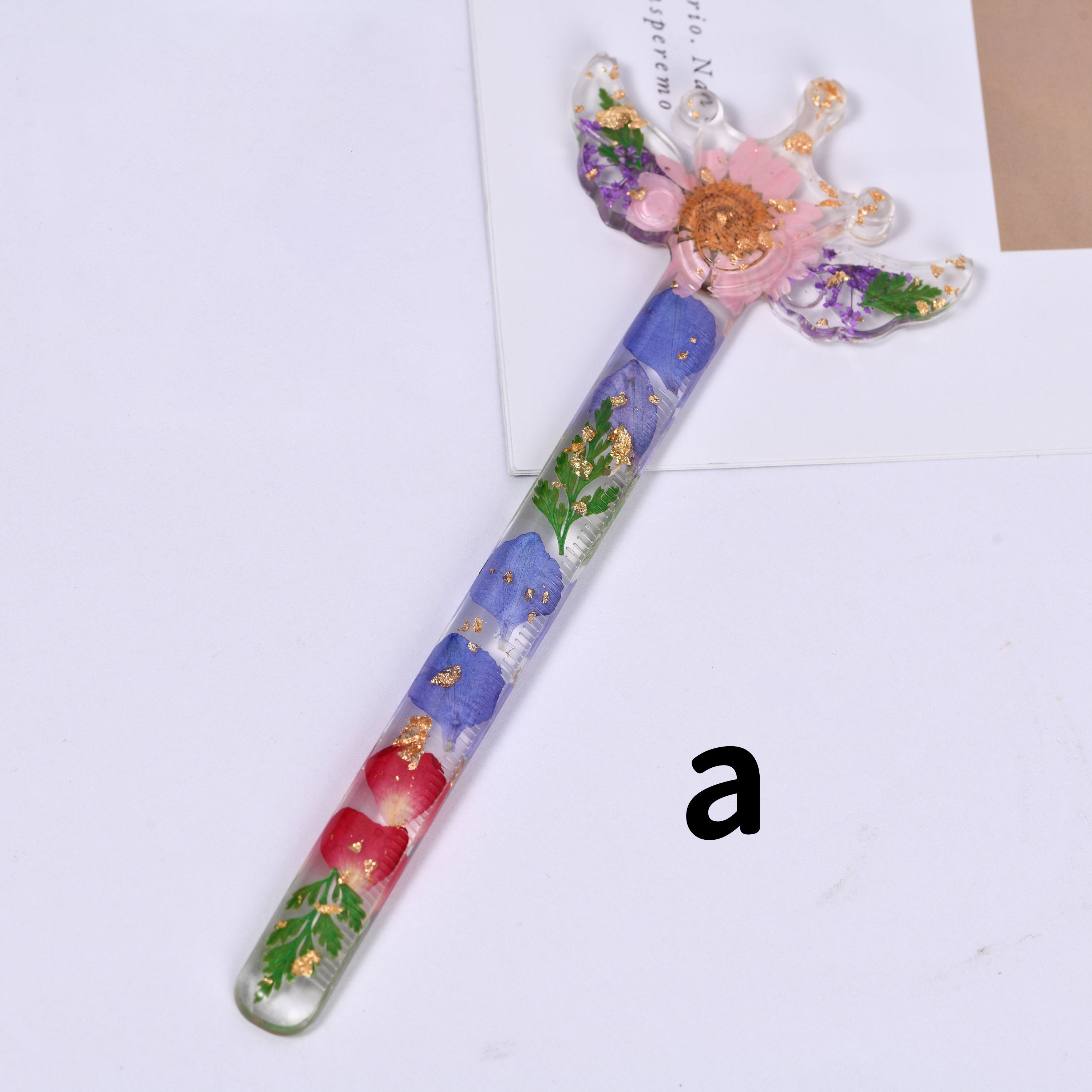 Real Floral Resin Bookmark,Handmade Pressed Unique Floral and Glitter Bookmarks