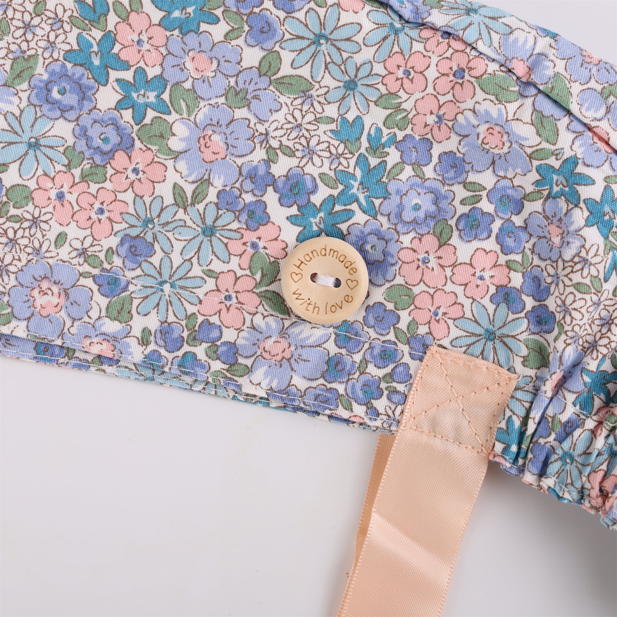 Cottage Flowers Cotton Ponytail Scrub Cap