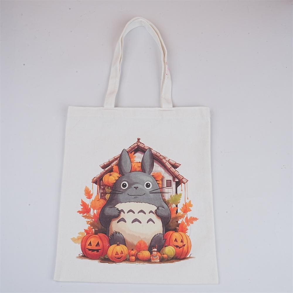 Halloweeen/Christmas Totoro Canvas Tote Bag,Reusable Shoulder Bag