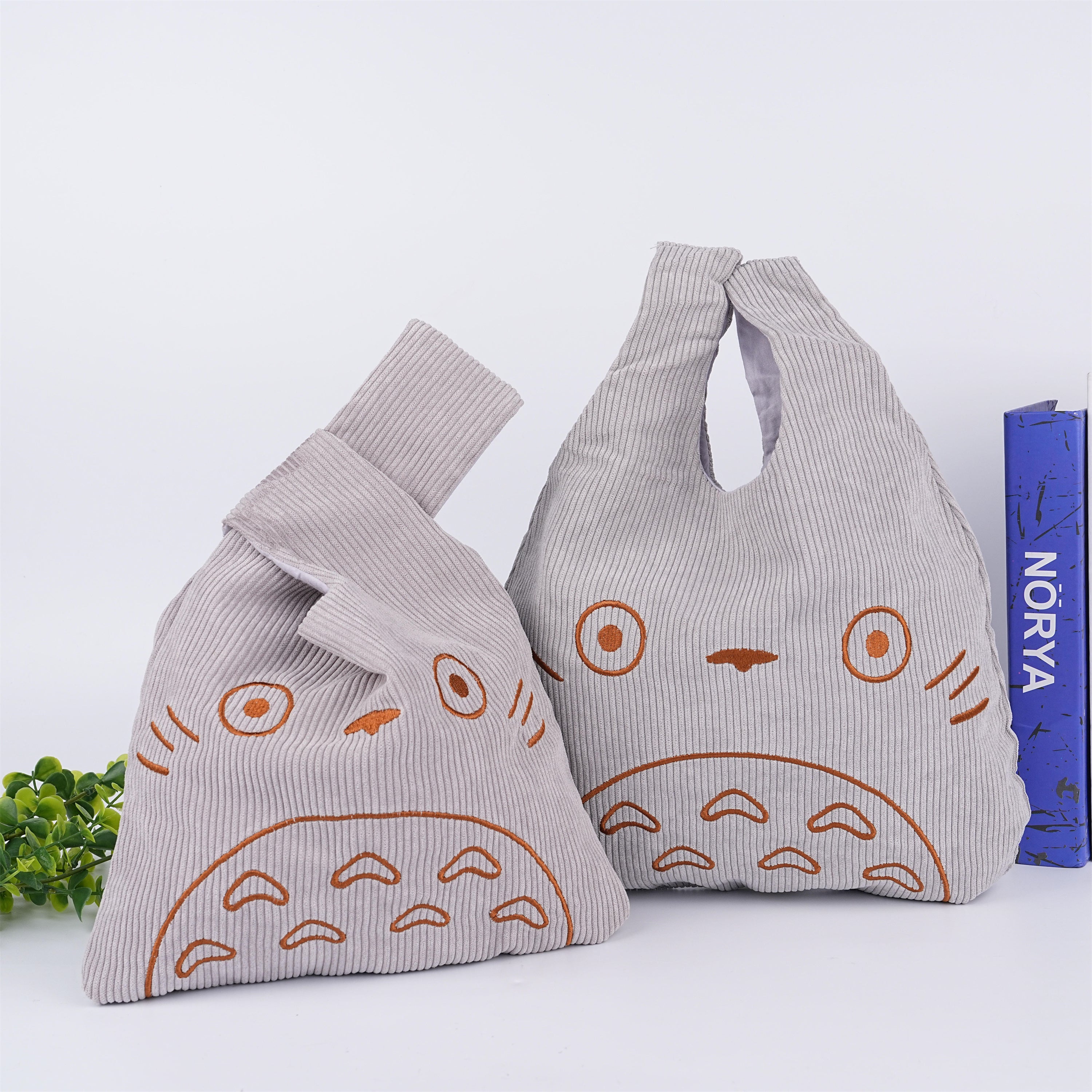 Cute Japanese Totoro Corduroy Bag,Shopping Tote,Wrist Bag For Women