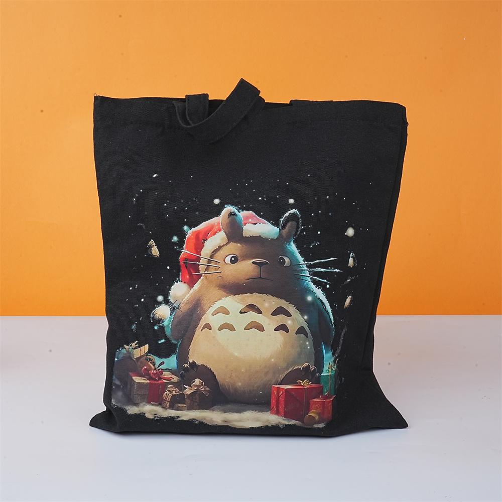 Halloweeen/Christmas Totoro Canvas Tote Bag,Reusable Shoulder Bag