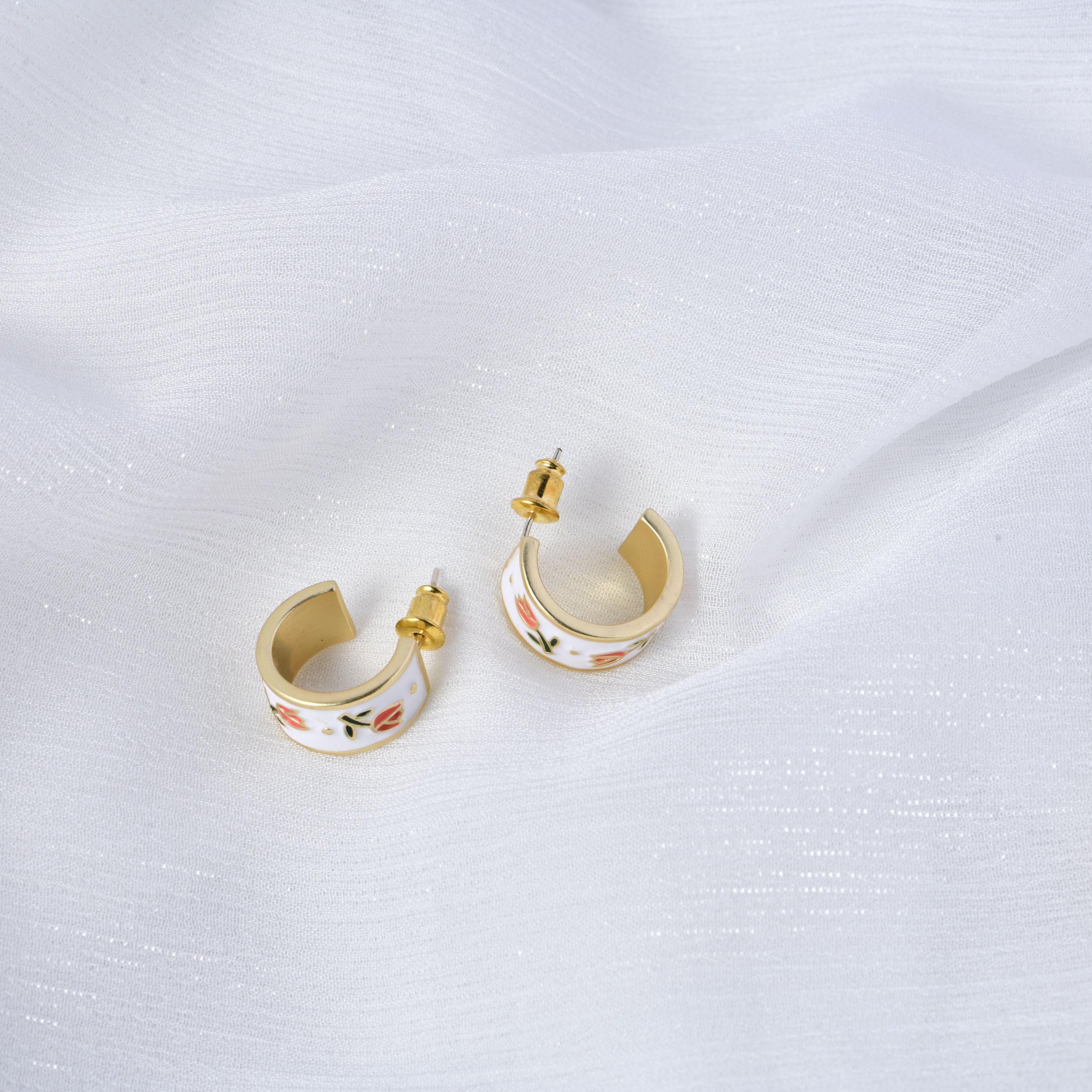 Huggie Tulip Stud Earrings,Minimalist Style,S925,Dainty Helix Hoop,Birthday Gifts