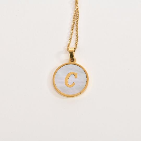 26 Letter Design Pendant Necklace, 1 Piece New Trendy Street Style Alloy Necklace