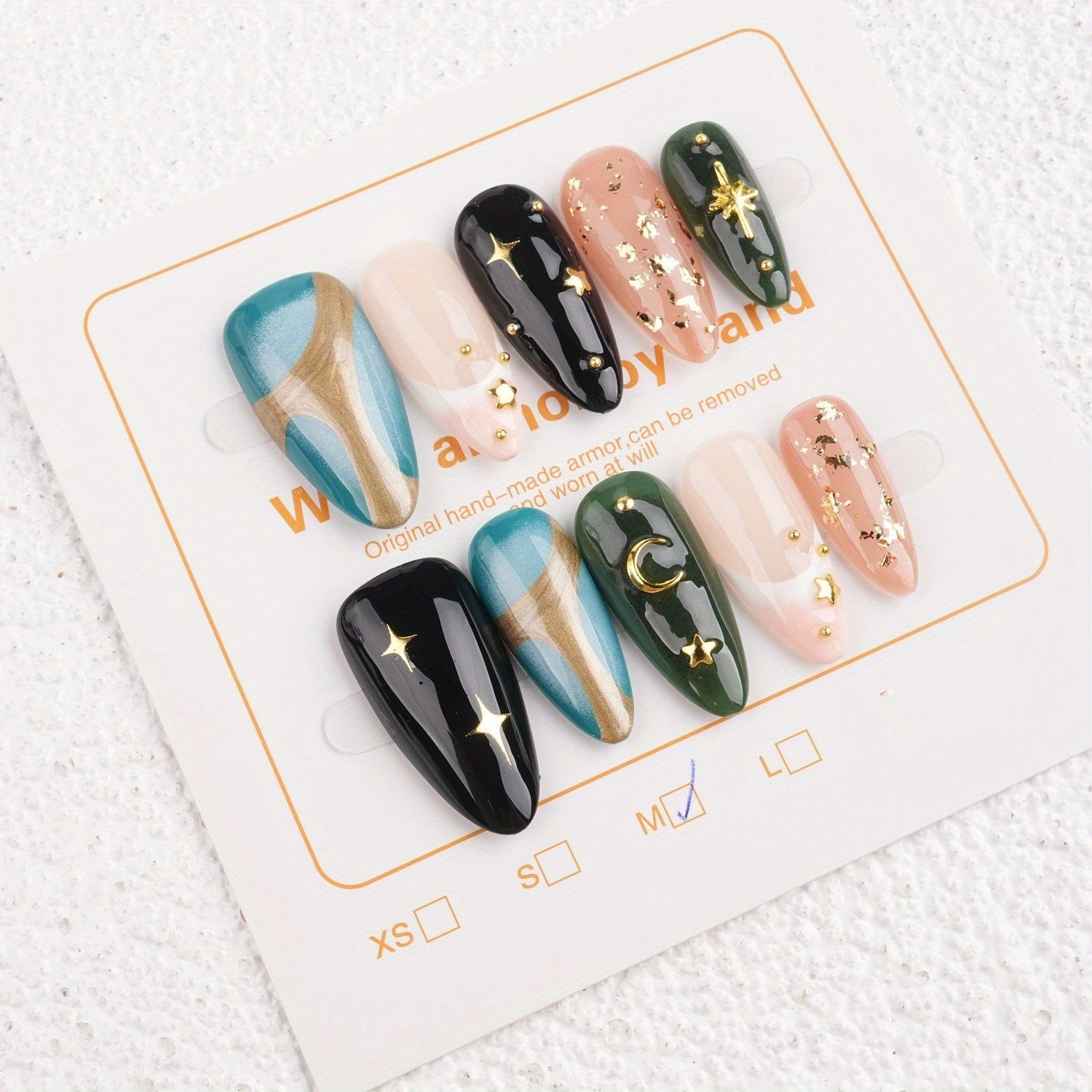 Colorful Graffiti Hand Painted Nail/ Almond Press on Nails/ Hand Made Press on Nails/Faux Acrylic Nails/ Gel Nails/Press on Nails