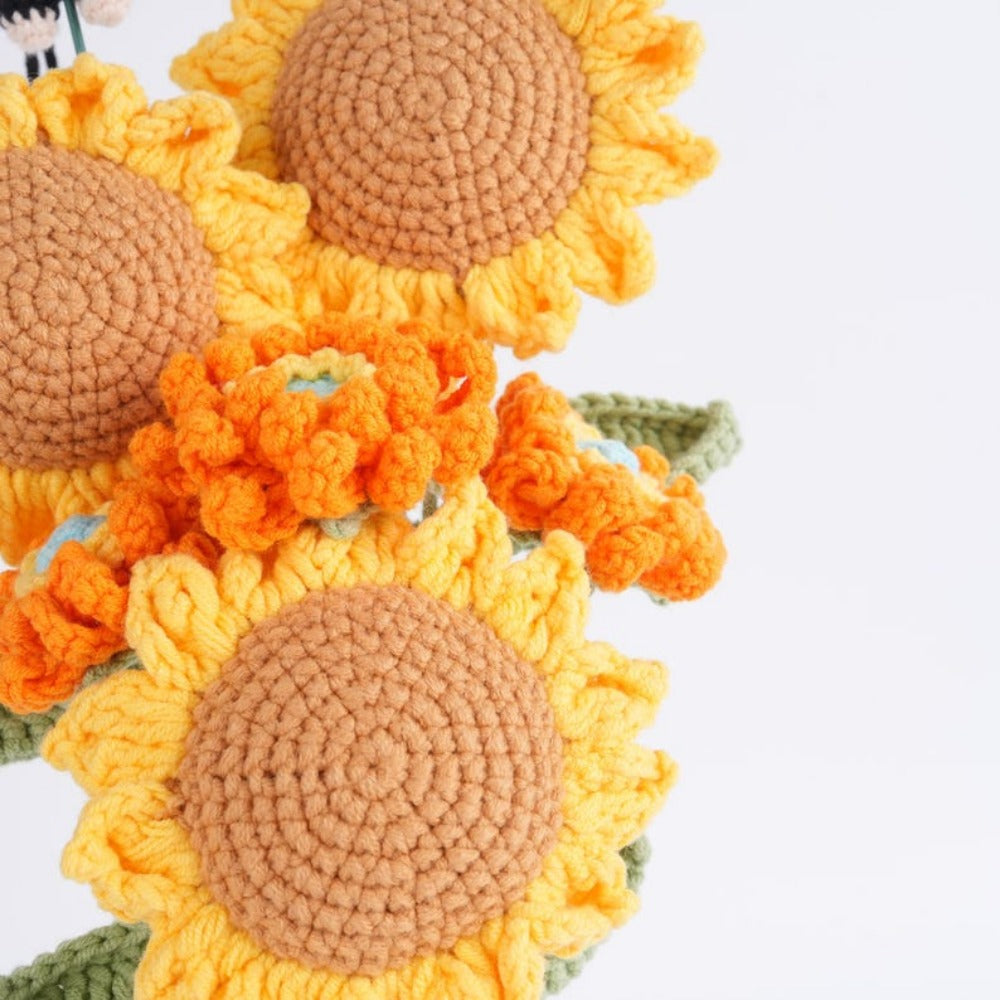 Handmade Crochet Sunflower Bouquet For Home Decor,Gifts