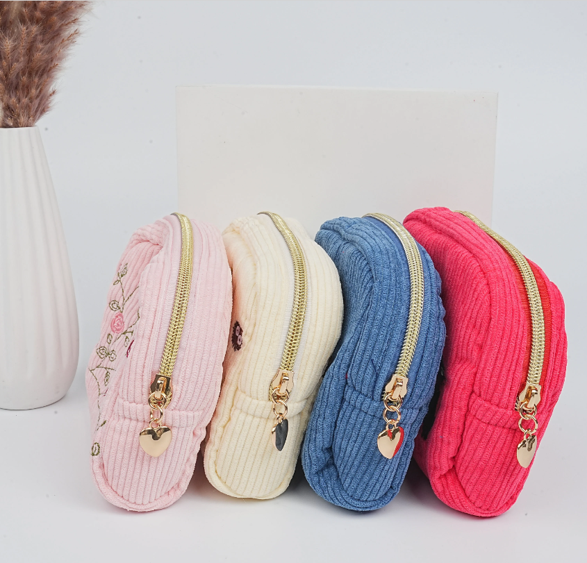 Handmade Embroidered Totoro Kiki Corduroy Cosmetic Bag,Christmas Gifts