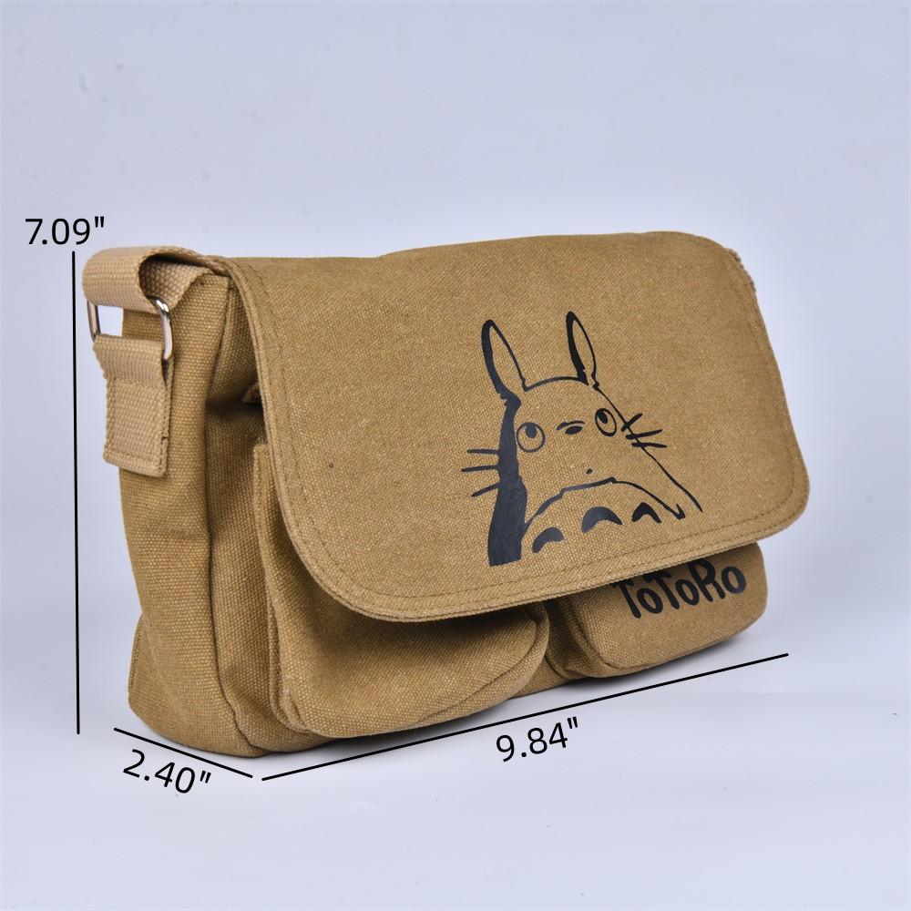 Totoro/Faceless Man Canvas Satchel Bag, Japanese Style Message Bag