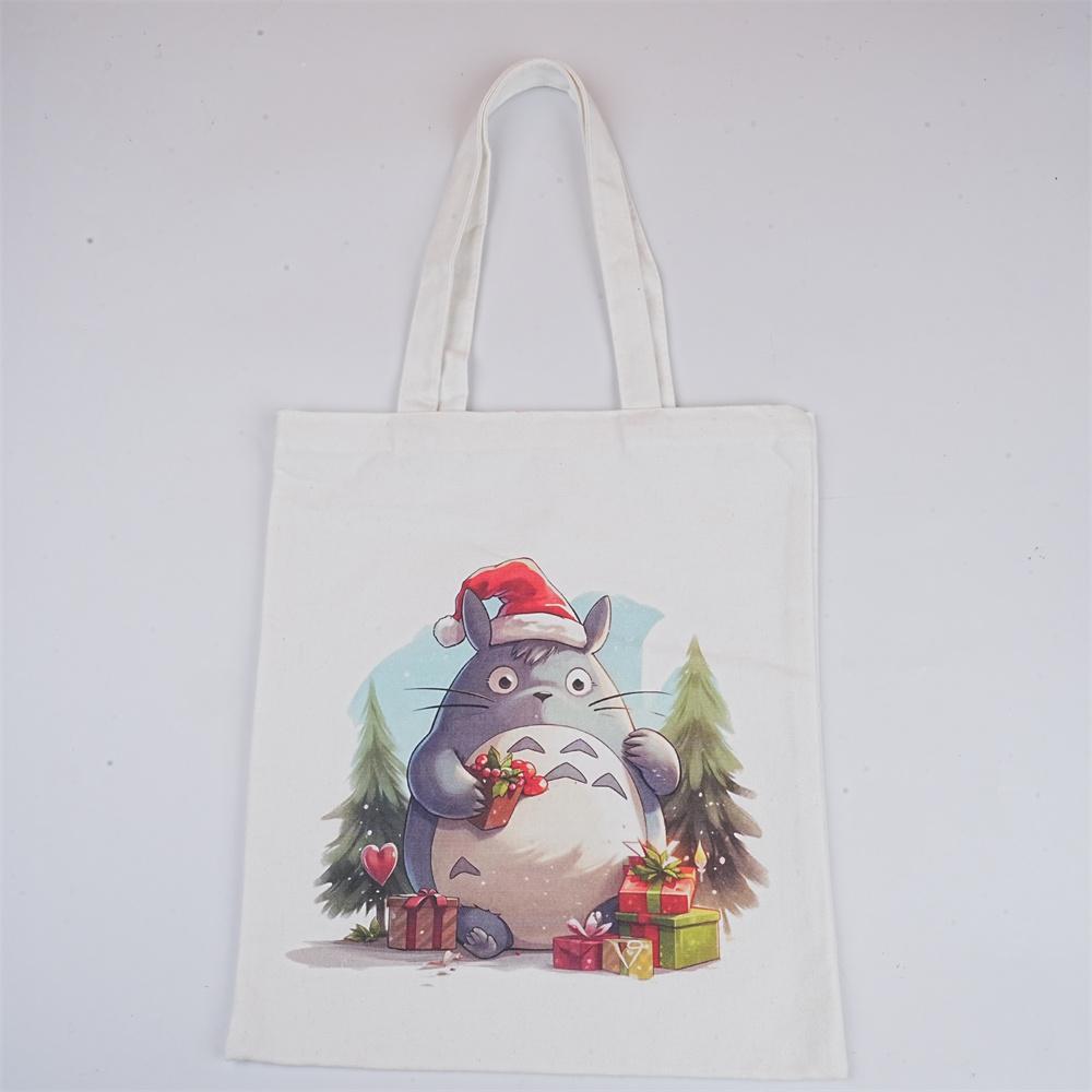 Halloweeen/Christmas Totoro Canvas Tote Bag,Reusable Shoulder Bag