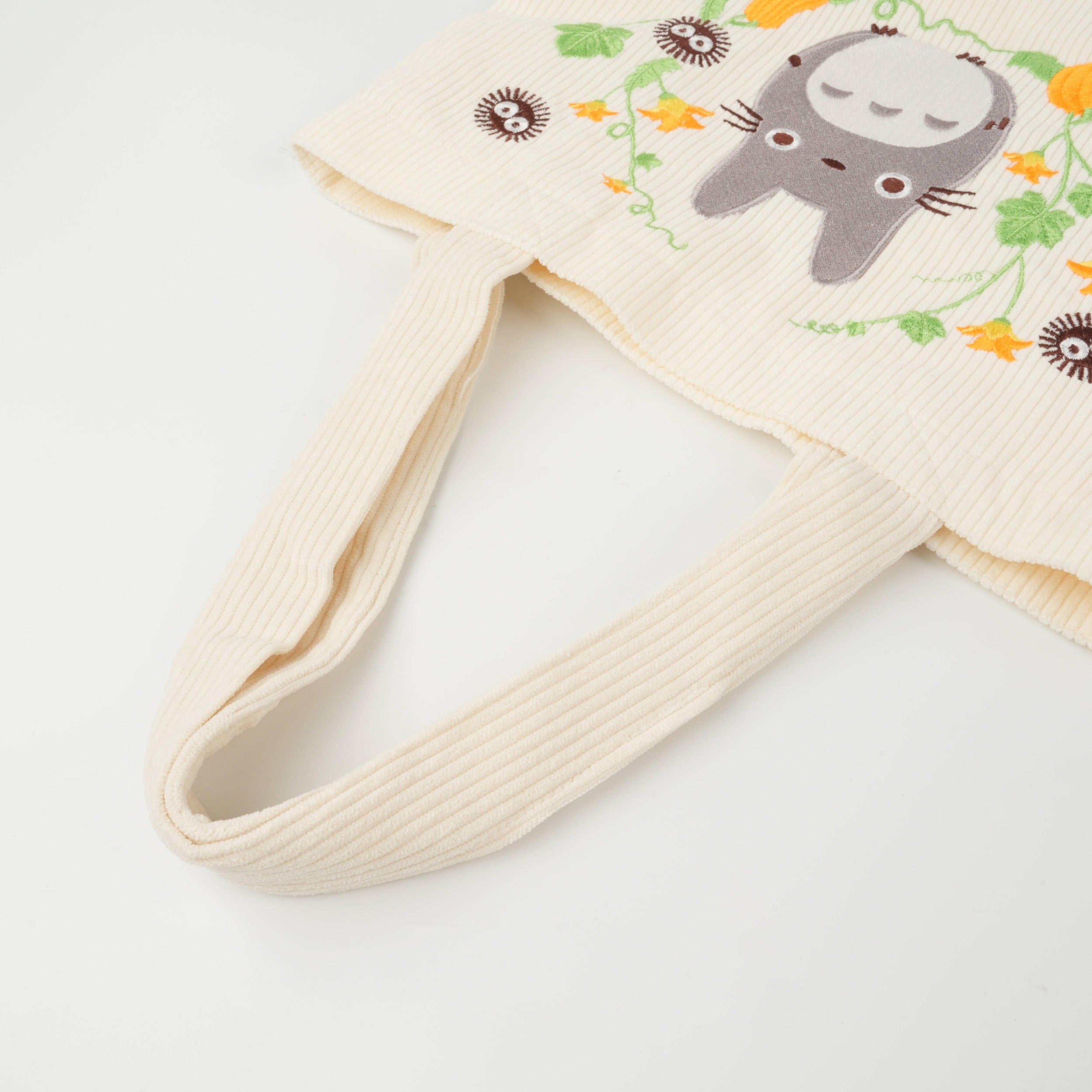 Embroidery Totoro Kiki Tote,Corduroy Bag Aesthetic