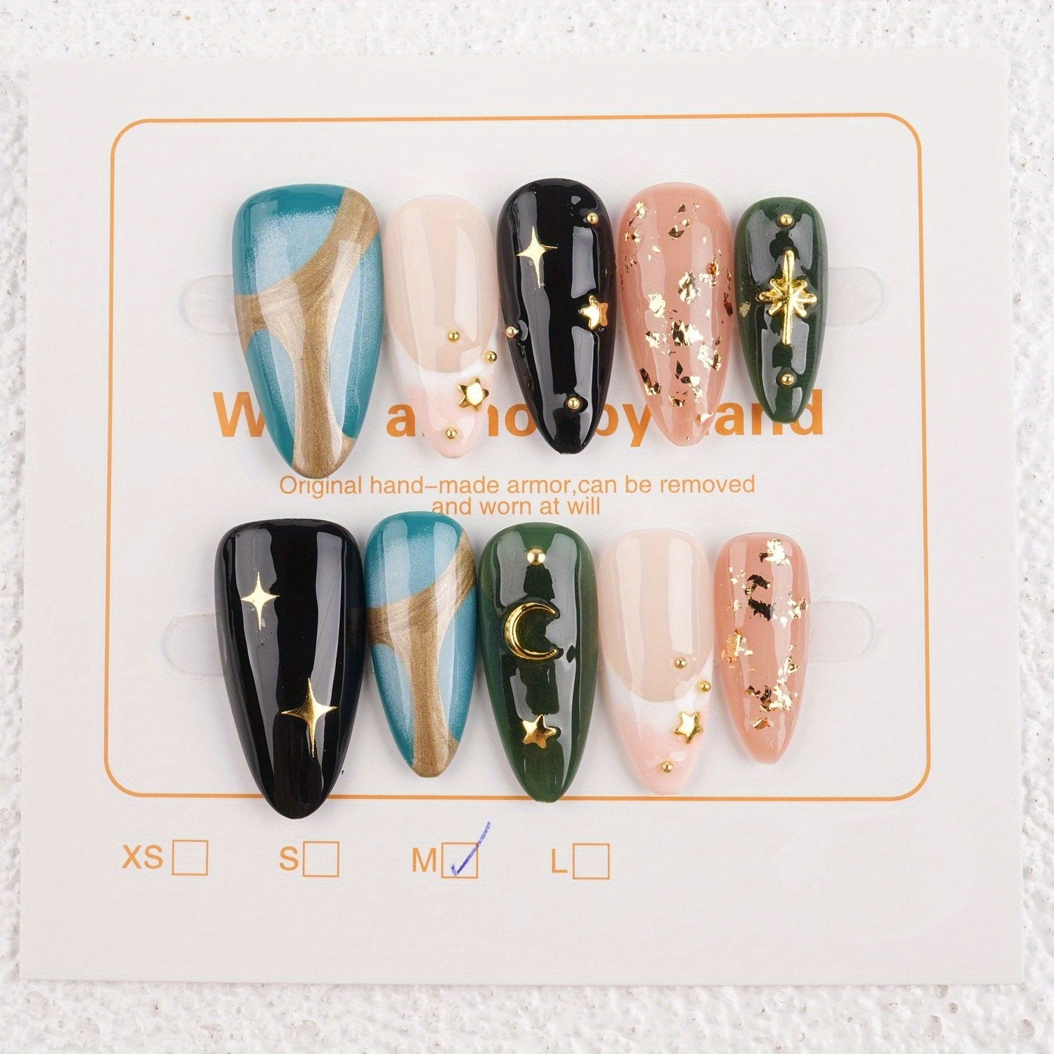 Colorful Graffiti Hand Painted Nail/ Almond Press on Nails/ Hand Made Press on Nails/Faux Acrylic Nails/ Gel Nails/Press on Nails