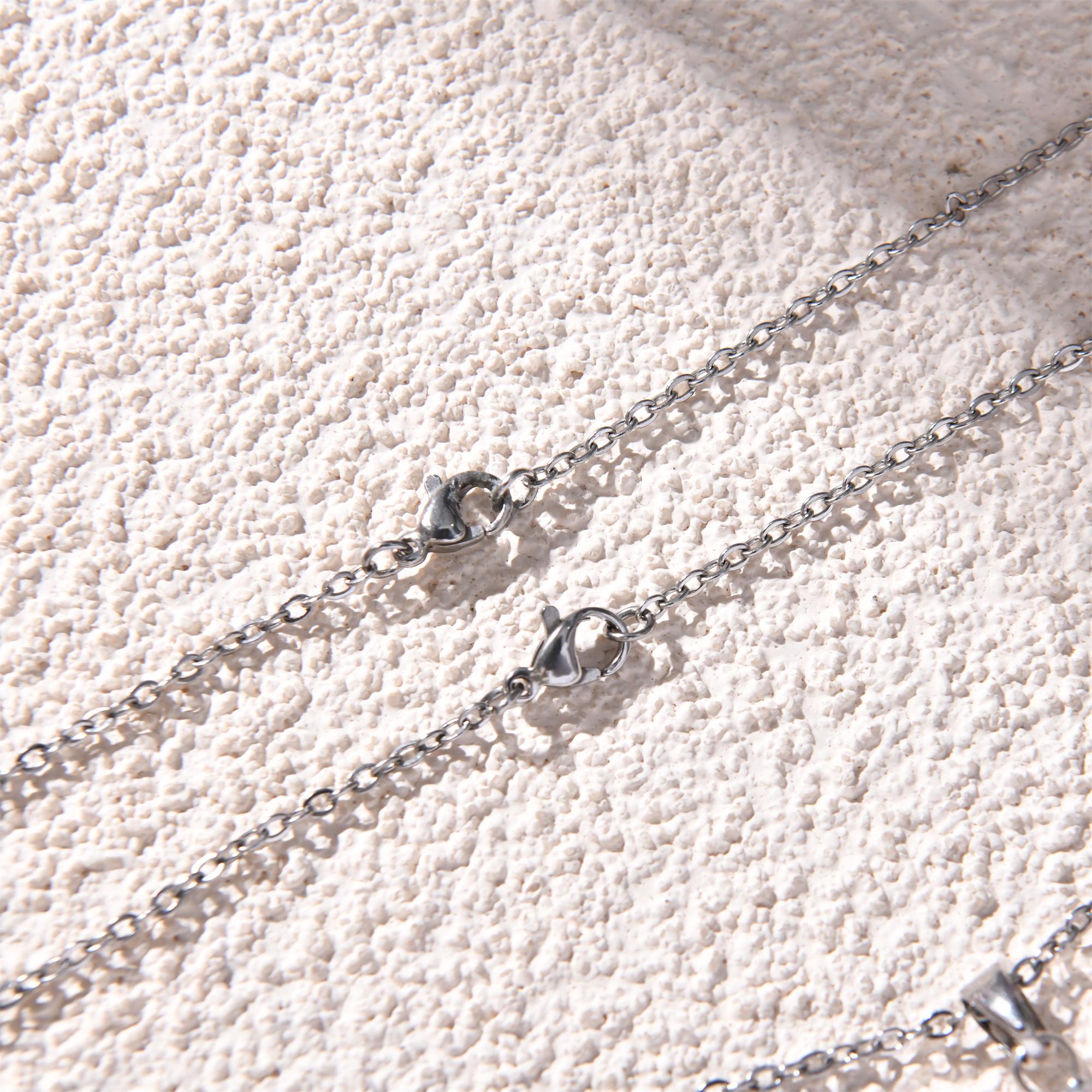 Silver Birth Month Flower Necklace,Real Dried Flower Round Necklace