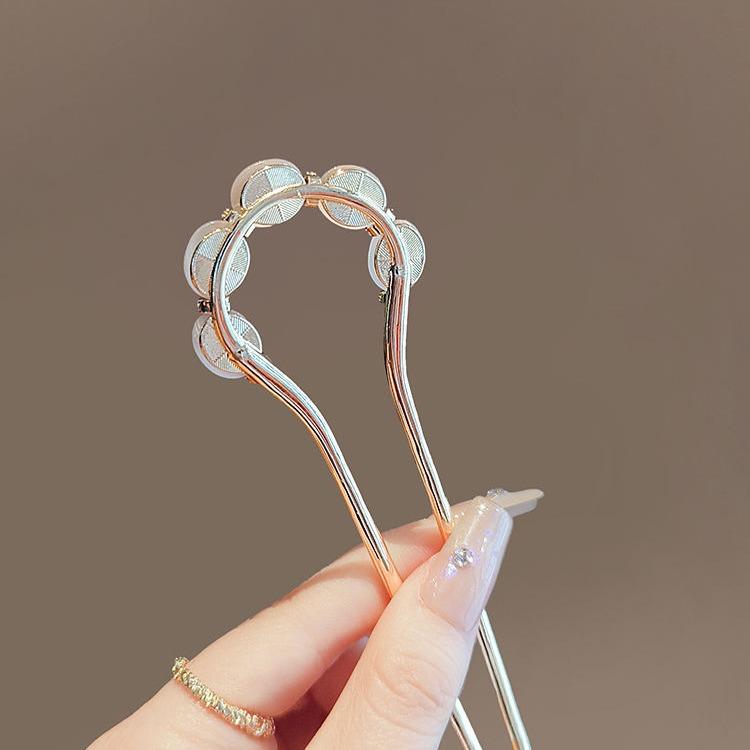 Elegant Cat Eye Metal Hair Clip,U-shaped Alloy Hairpin,Suit for Party,Daily