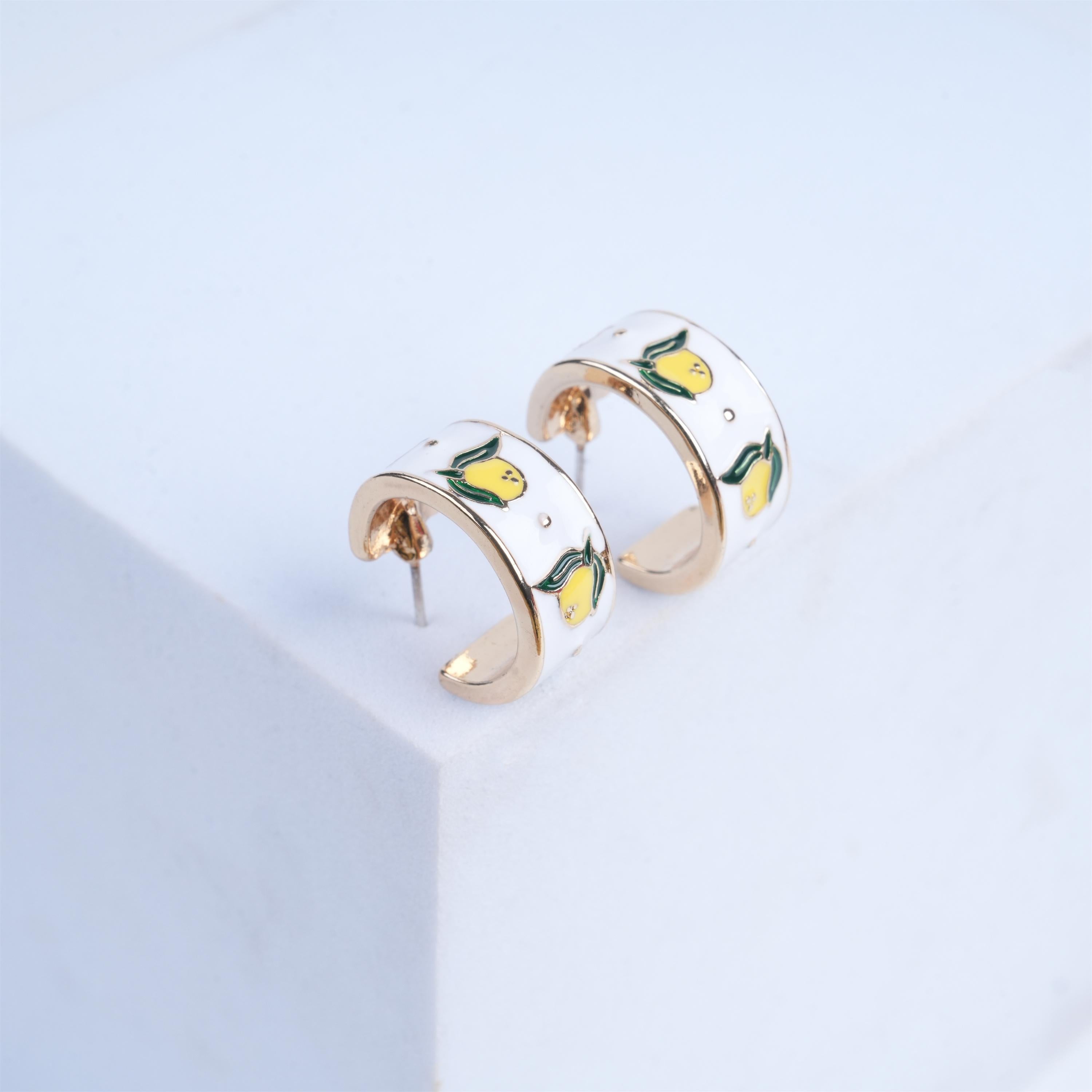 C-shape Lemon Earrings,Wedding Jewelry,Perfect Gift For her