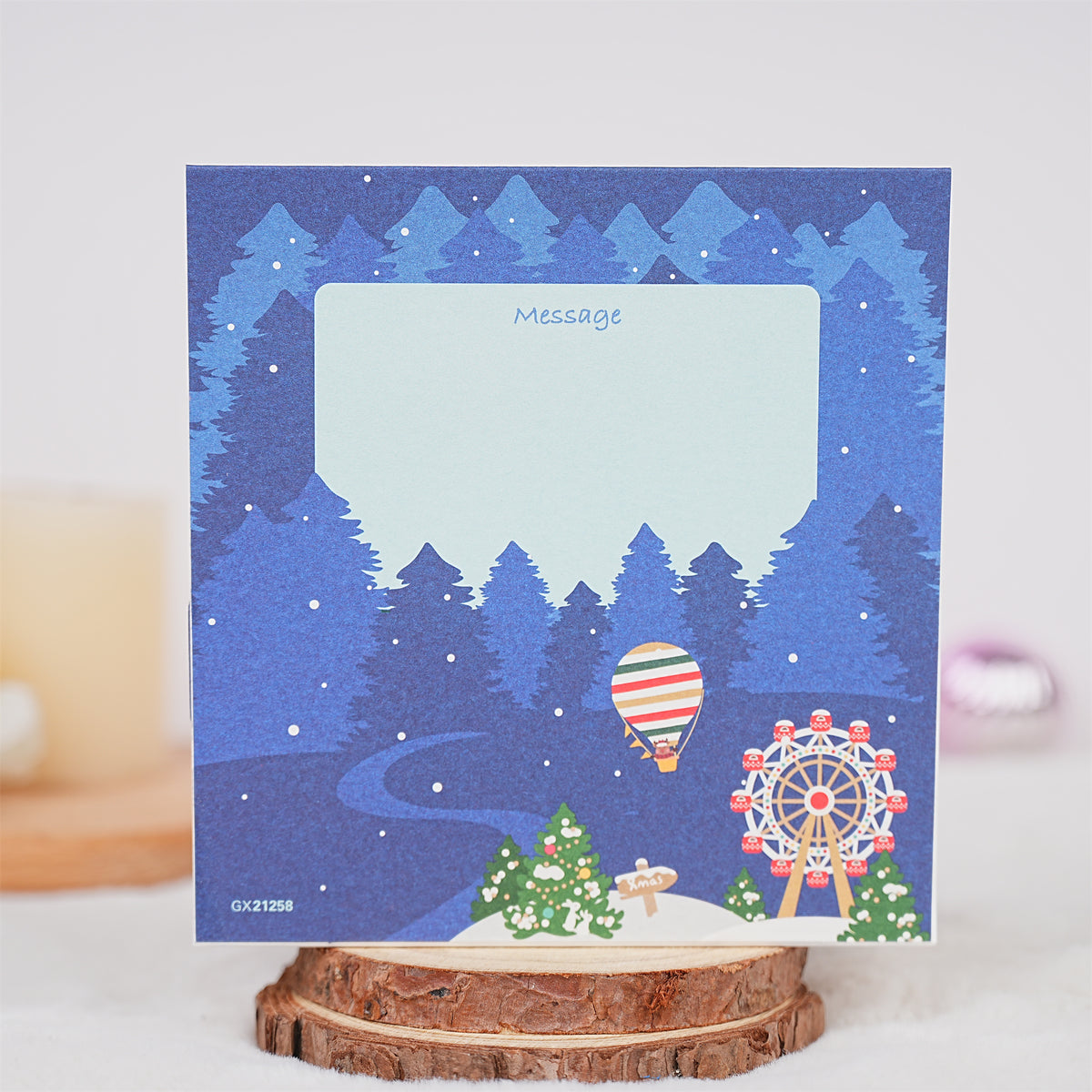 Blue Christmas Wonderland Christmas Greeting Card