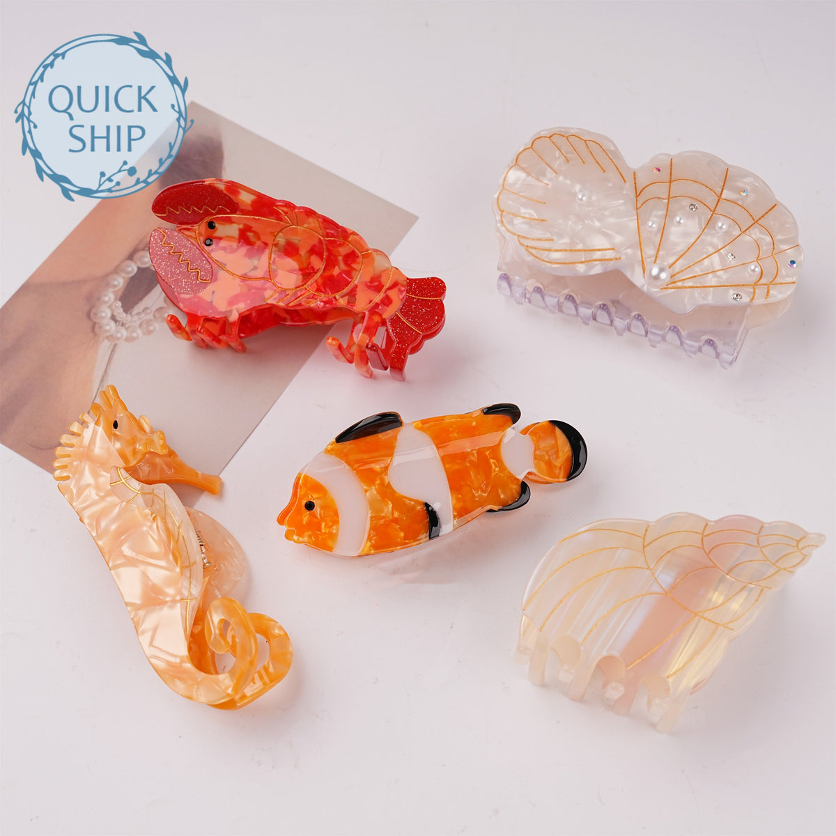 Ocean Animal Inspired Acetate Hair Claw
