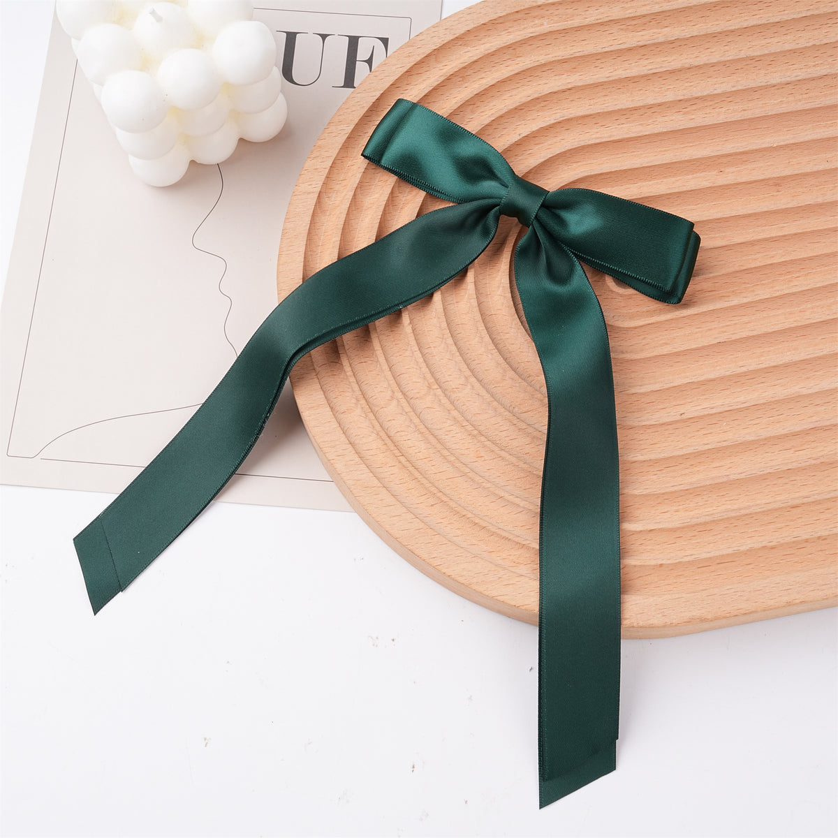 Handmade Solid Color Cotton Satin Hair Bow – Barrette Clip, Stylish Hair Accessory