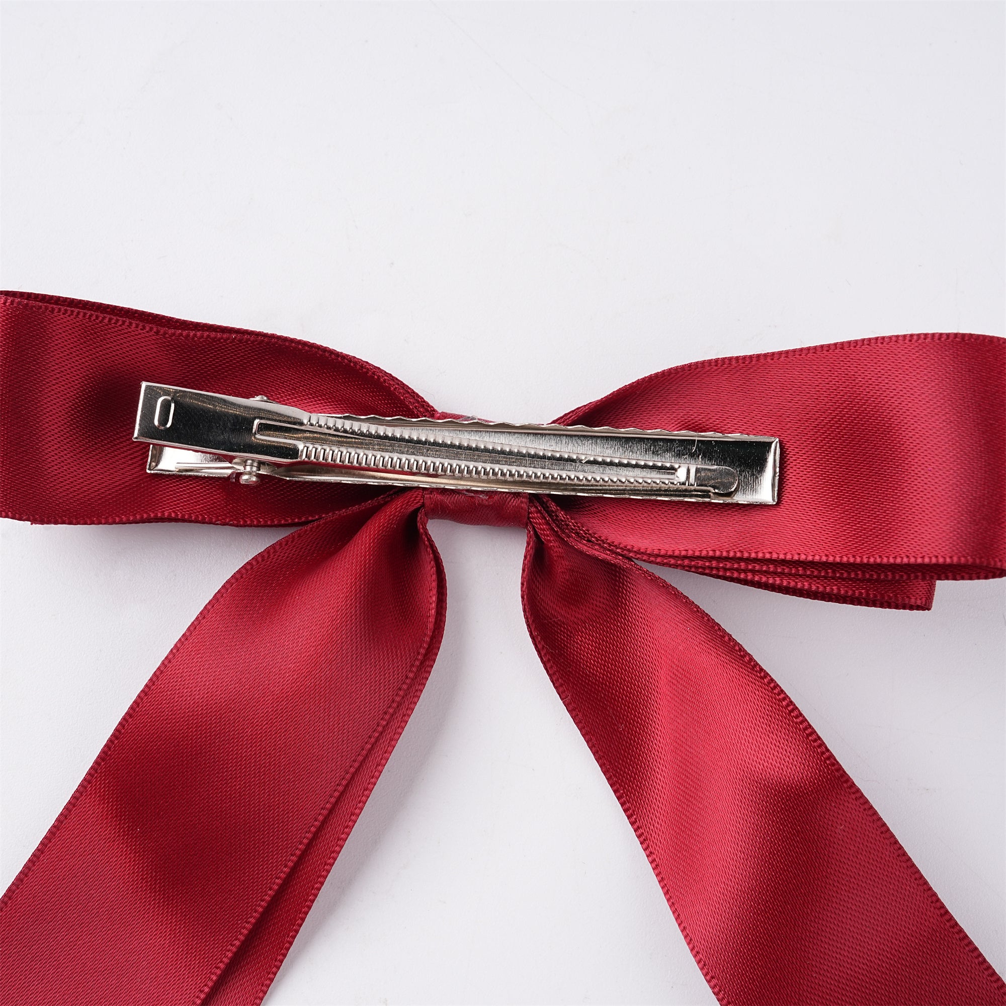 Handmade Solid Color Cotton Satin Hair Bow – Barrette Clip, Stylish Hair Accessory