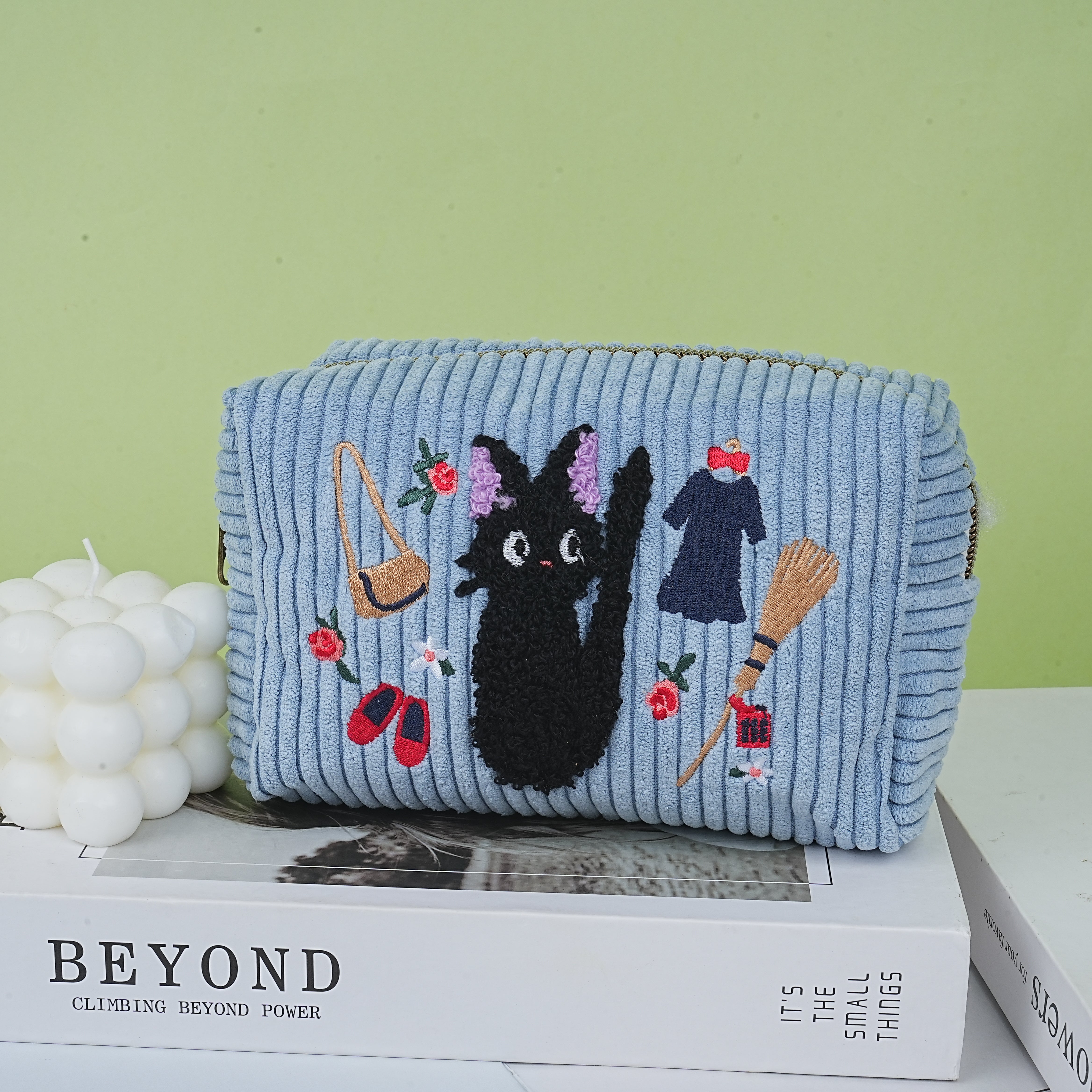 Cute Cartoon Corduroy Embroidered Totes/Makeup Bag