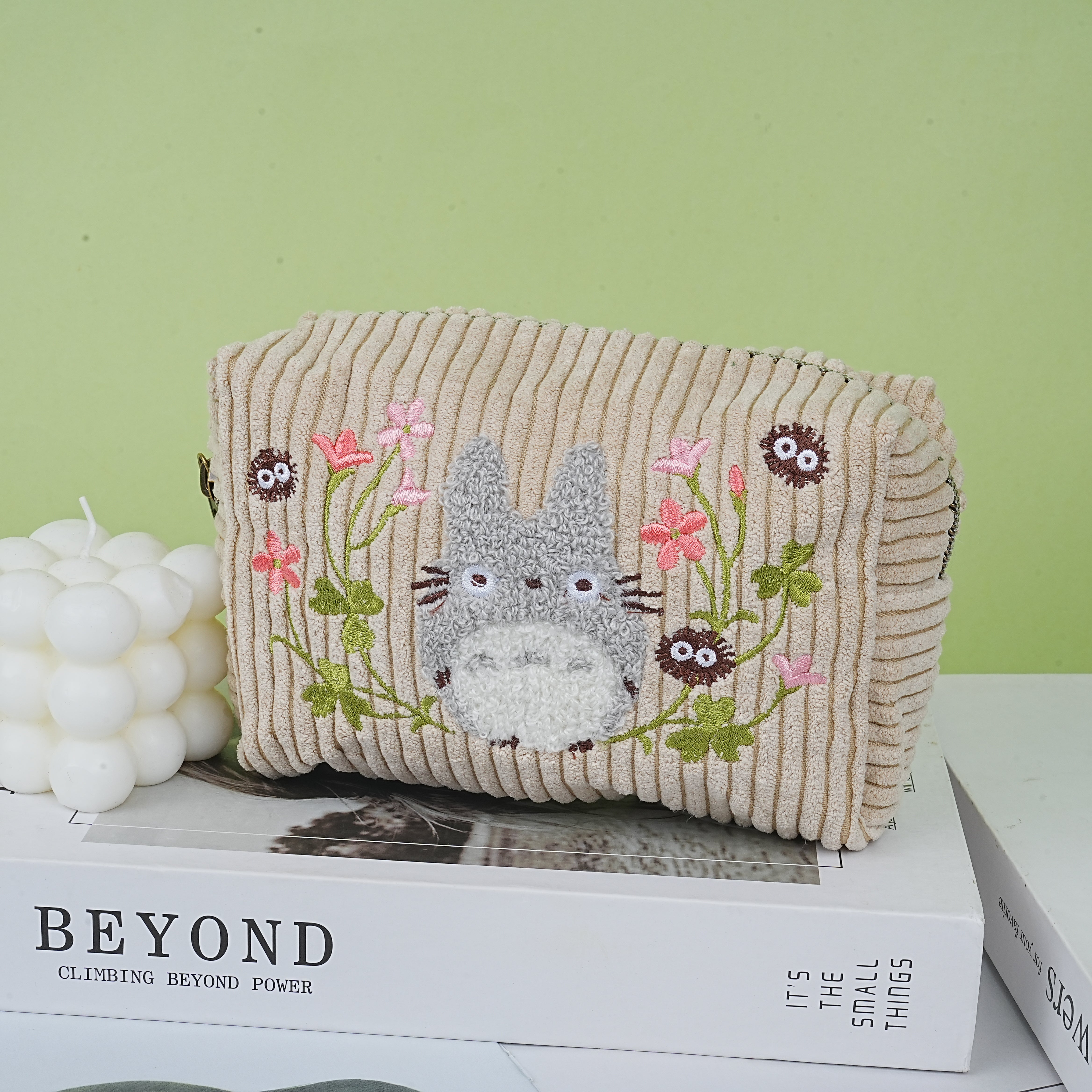Cute Cartoon Corduroy Embroidered Totes/Makeup Bag