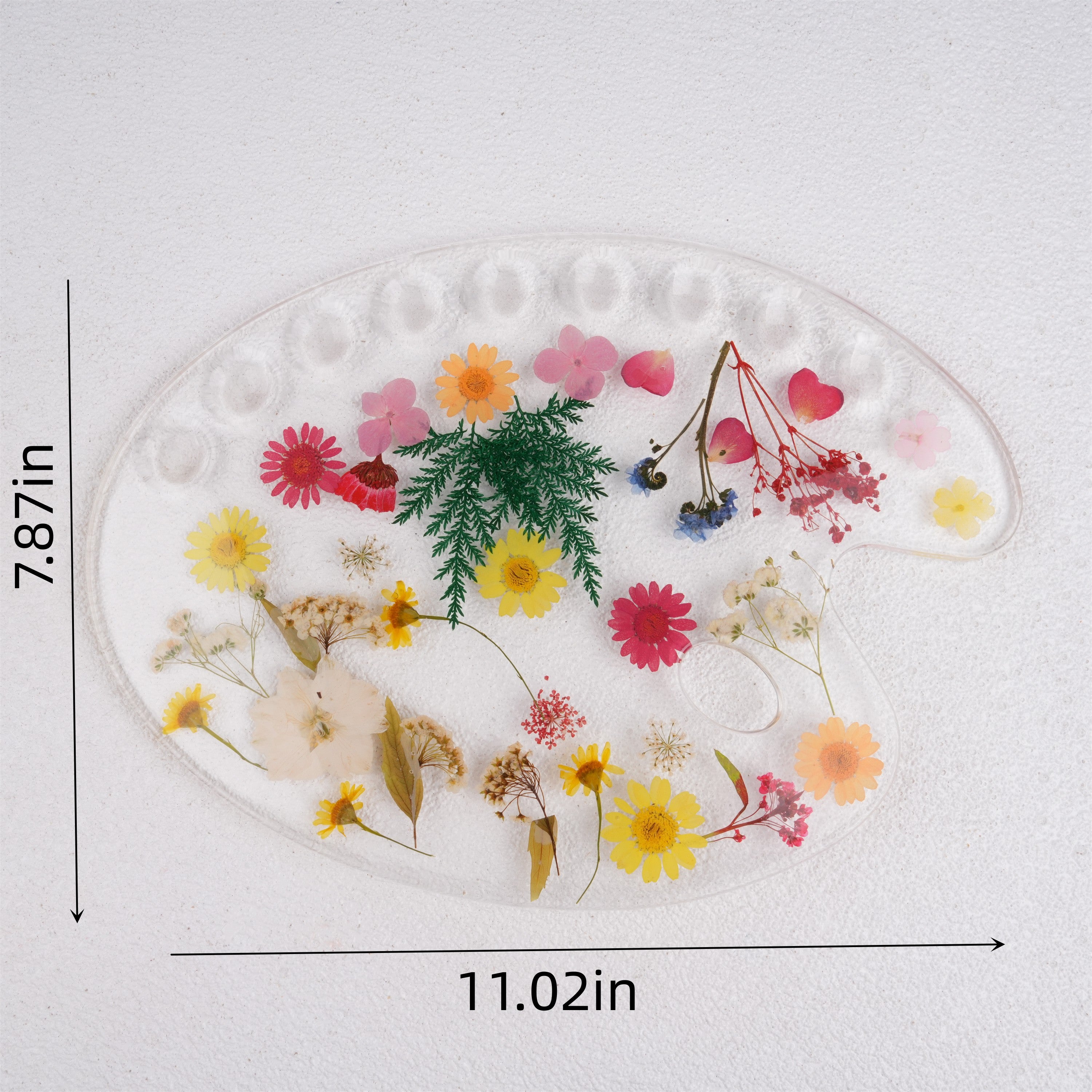 Floral Resin Paint Palette, Pressed Flowers, Handmade Paint Palette
