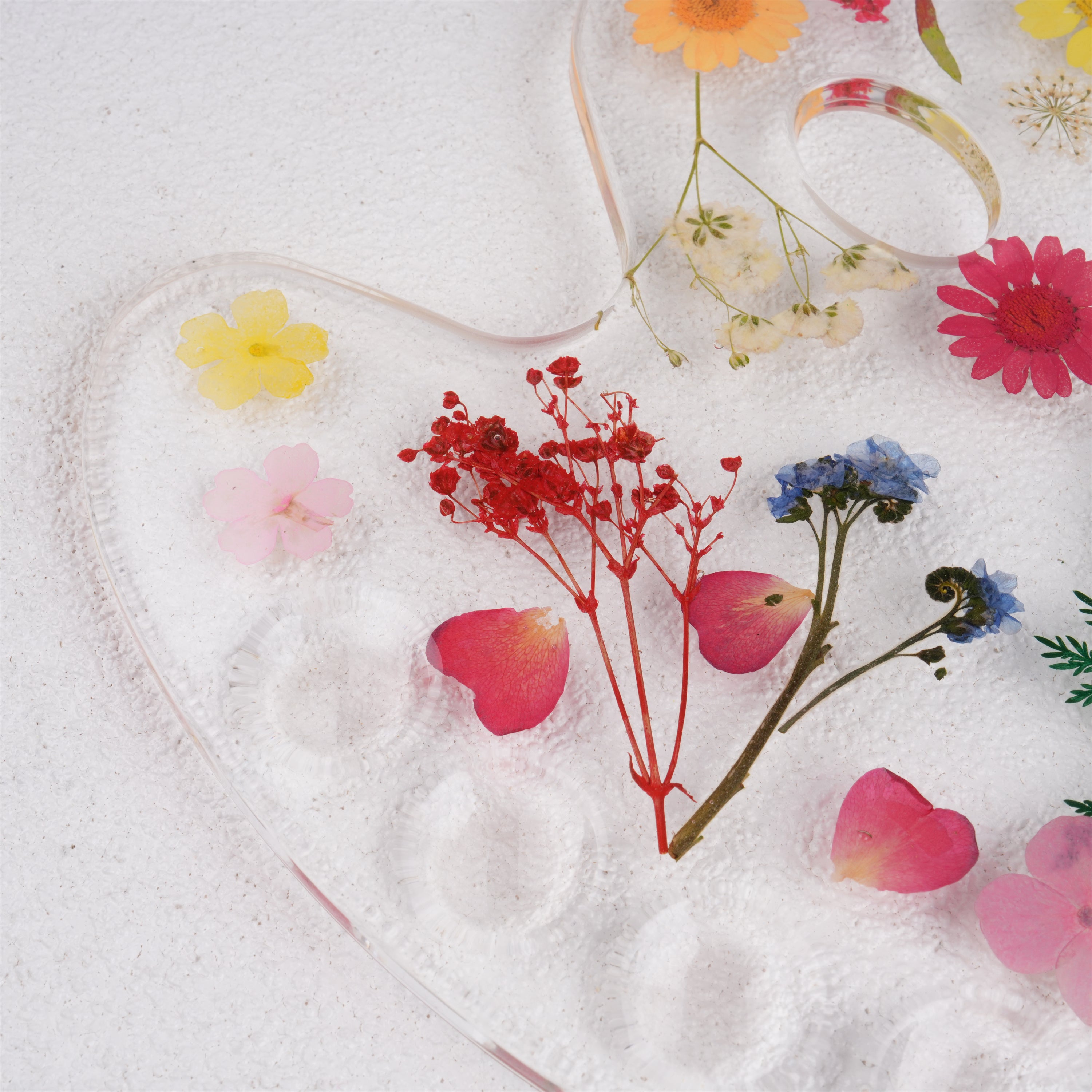 Floral Resin Paint Palette, Pressed Flowers, Handmade Paint Palette