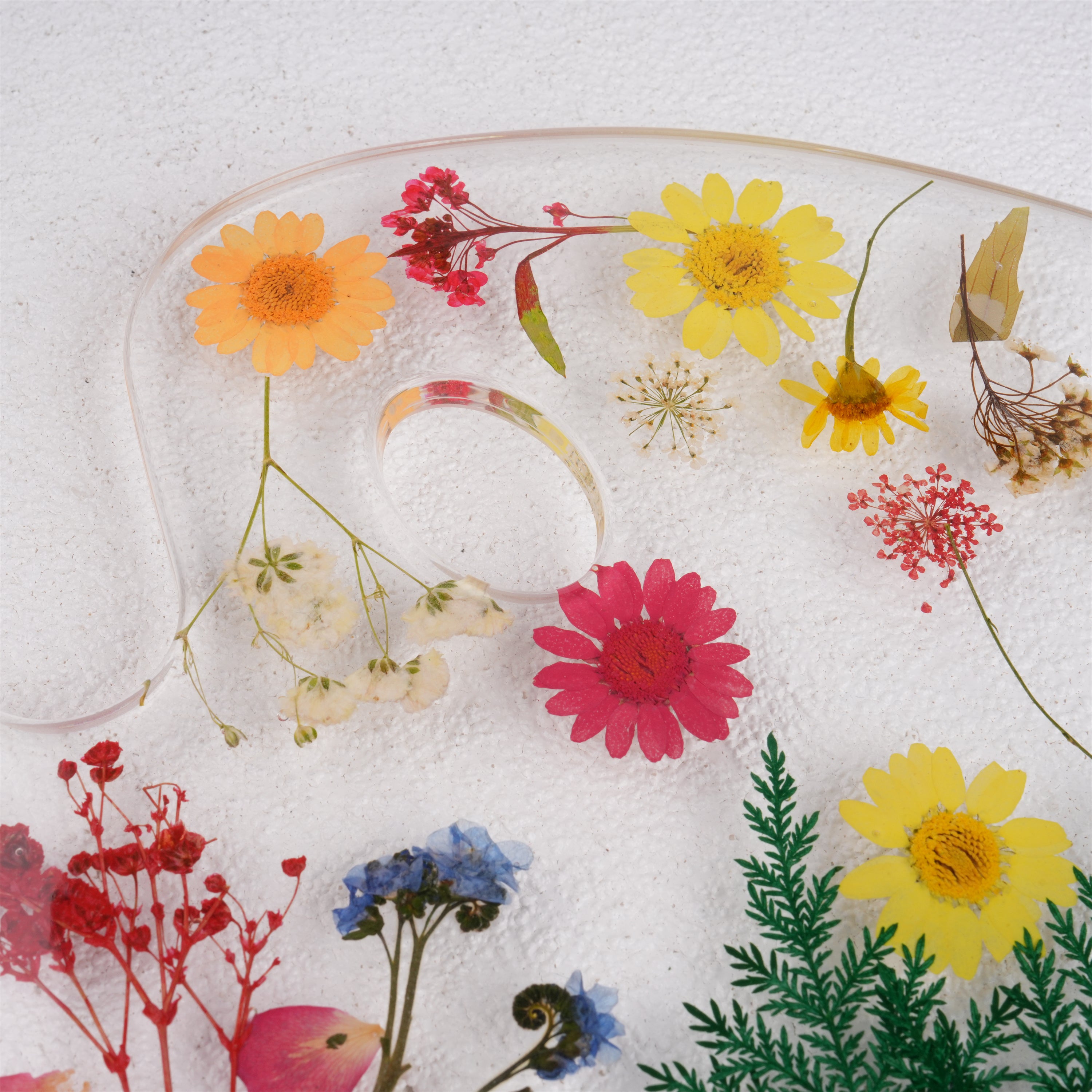 Floral Resin Paint Palette, Pressed Flowers, Handmade Paint Palette