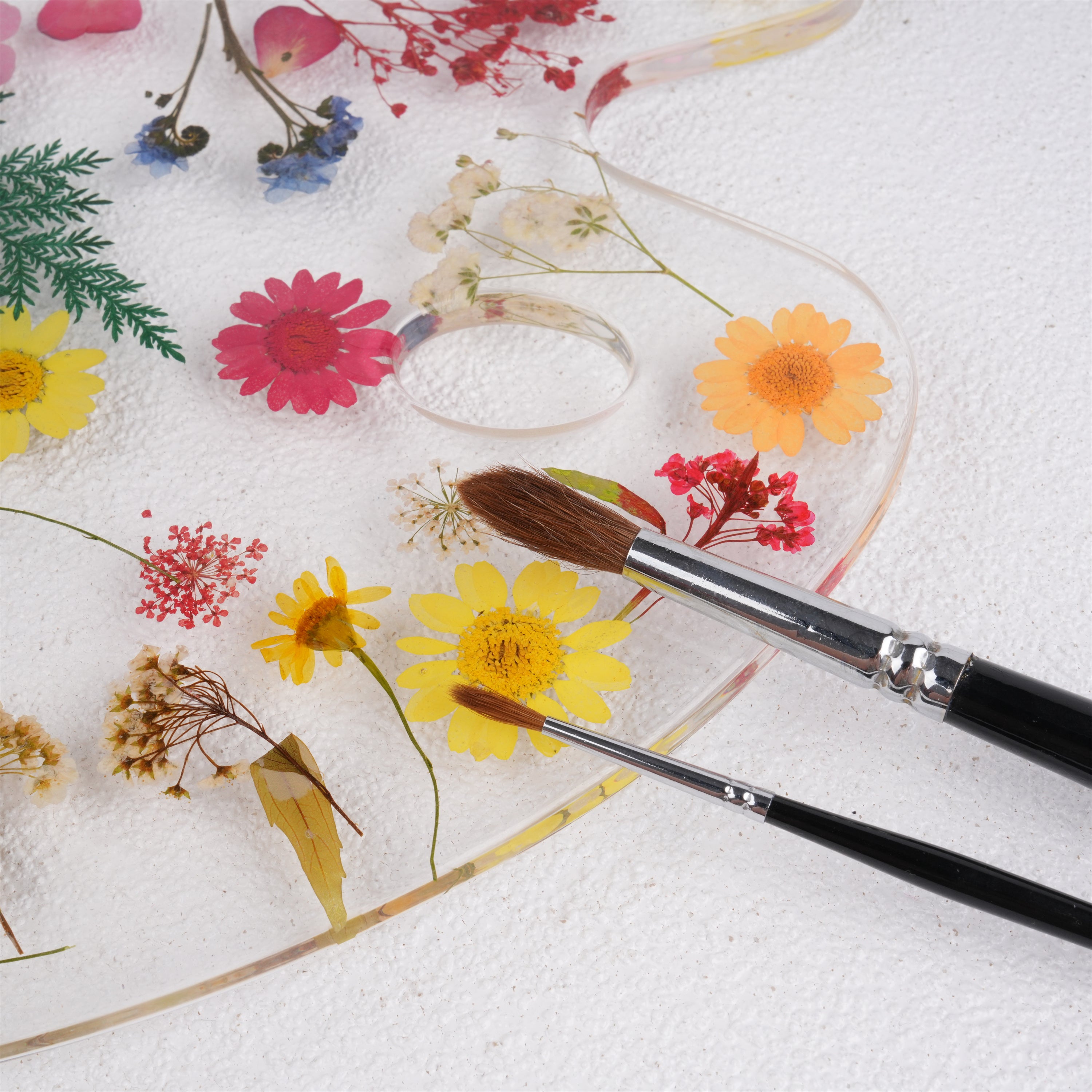 Floral Resin Paint Palette, Pressed Flowers, Handmade Paint Palette
