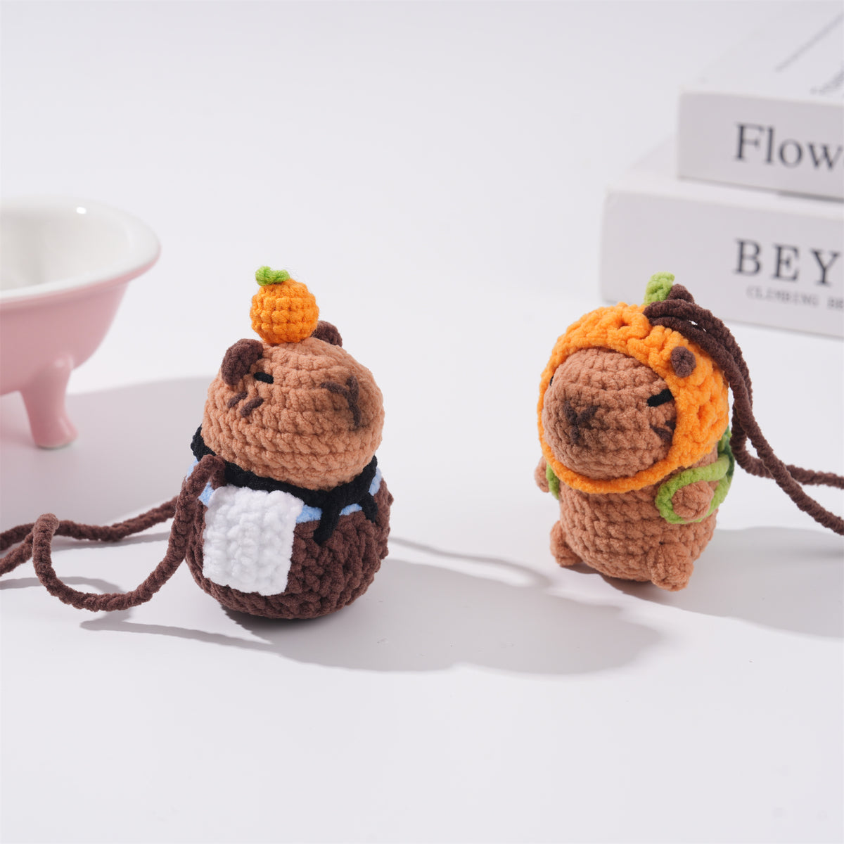 Cute Capybara Car Mirror Hanging Accessories, Plush Yarn