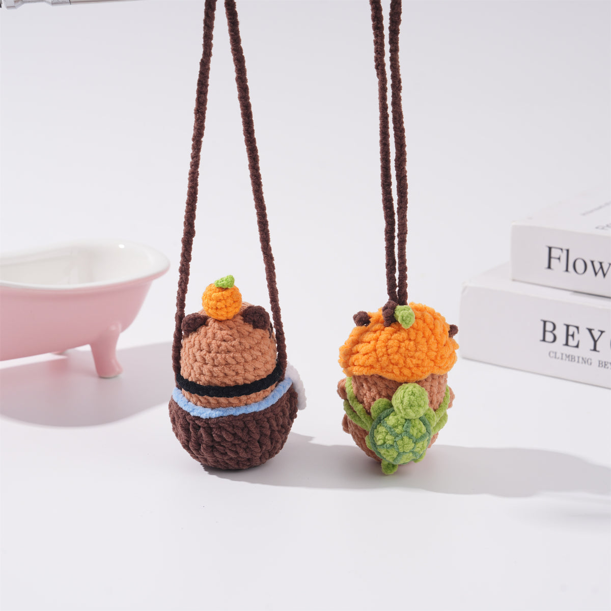 Cute Capybara Car Mirror Hanging Accessories, Plush Yarn