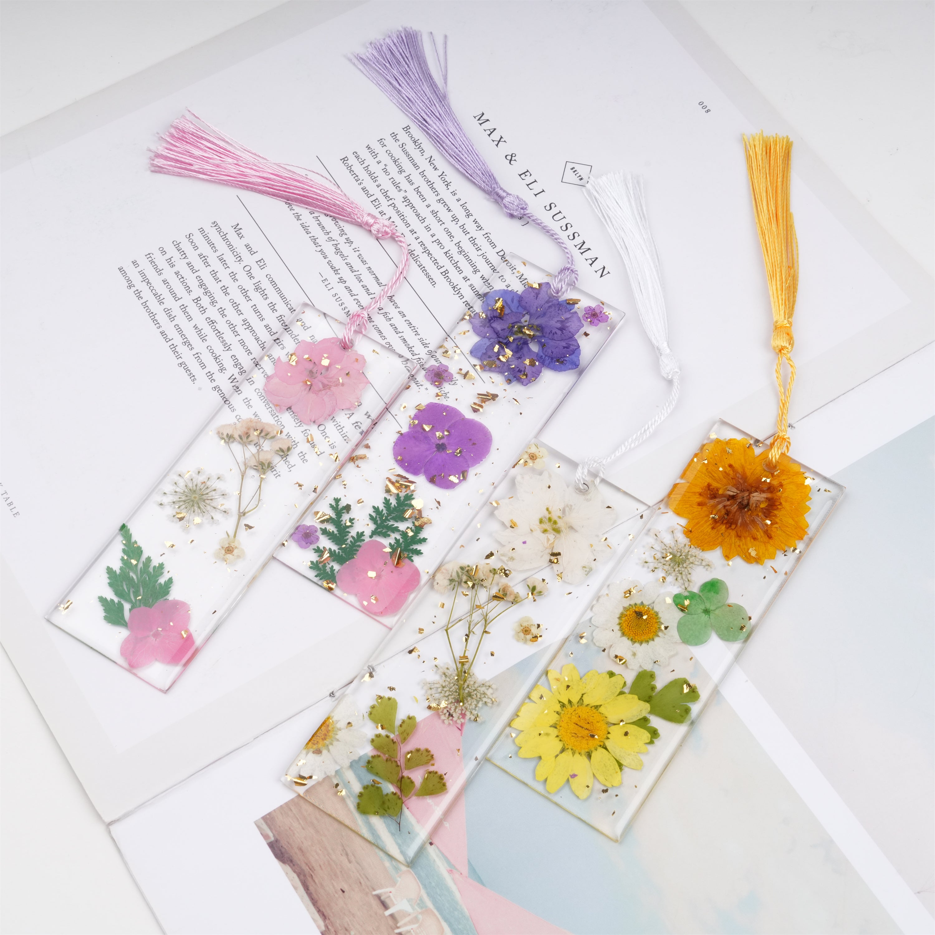 Daisy Resin Bookmark,Real Dried Flower,Handmade Pressed Flower Bookmark
